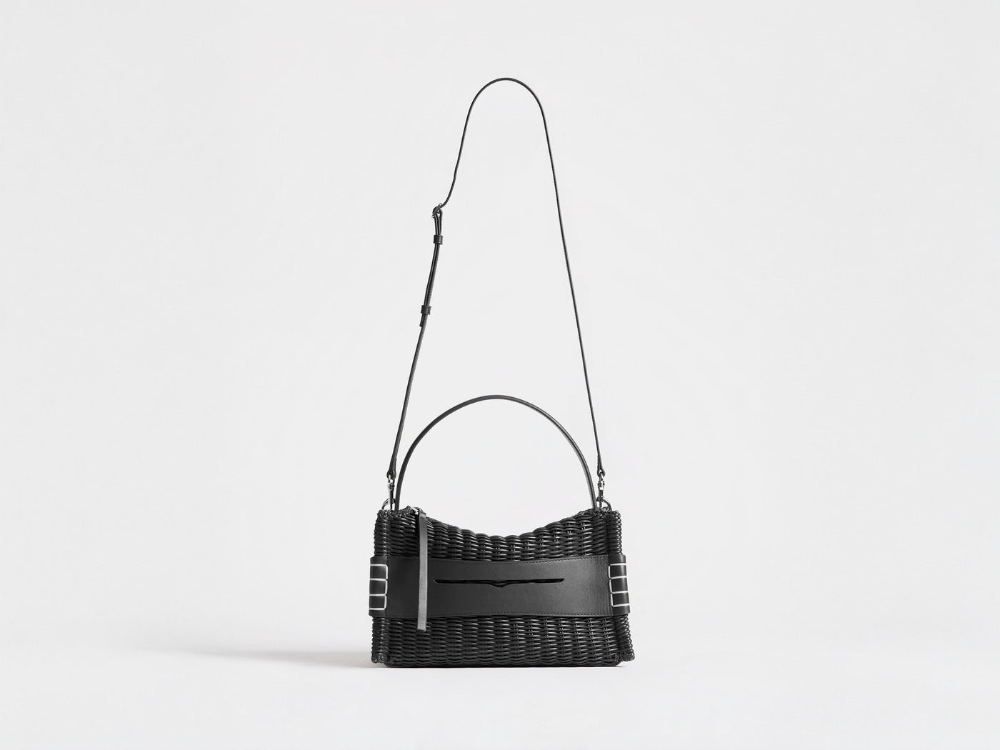 LOAFER BAG IN BLACK WOVEN LEATHER