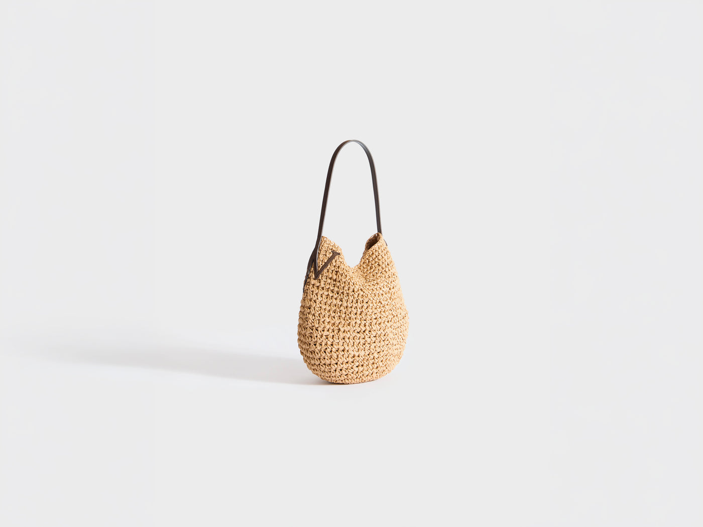 SMALL BULB BAG IN NATURAL BROWN