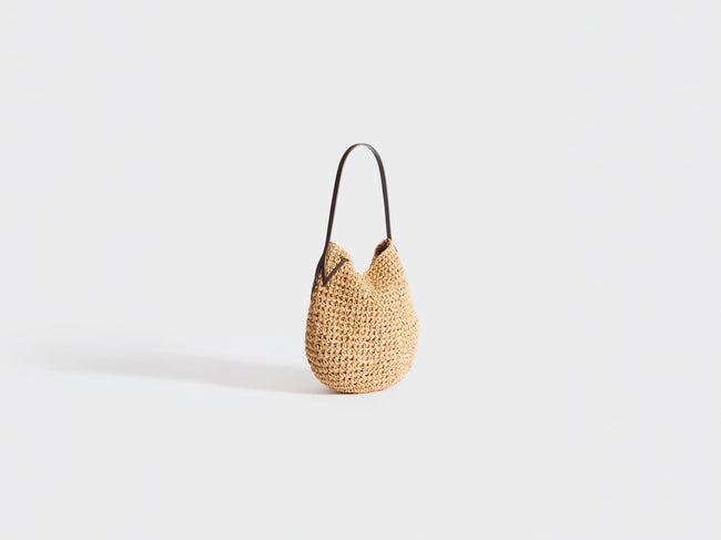 SMALL BULB BAG IN NATURAL BROWN