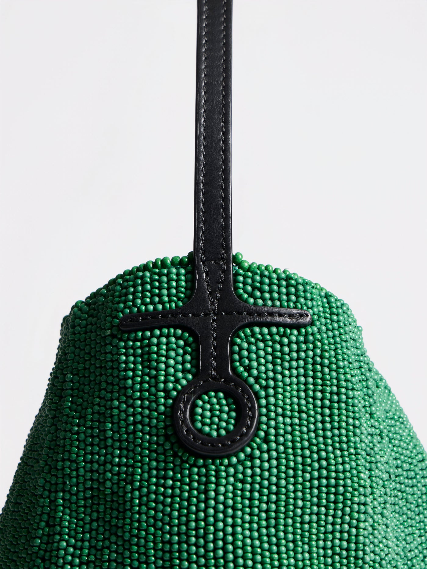 SMALL BEADED BULB BAG IN GREEN