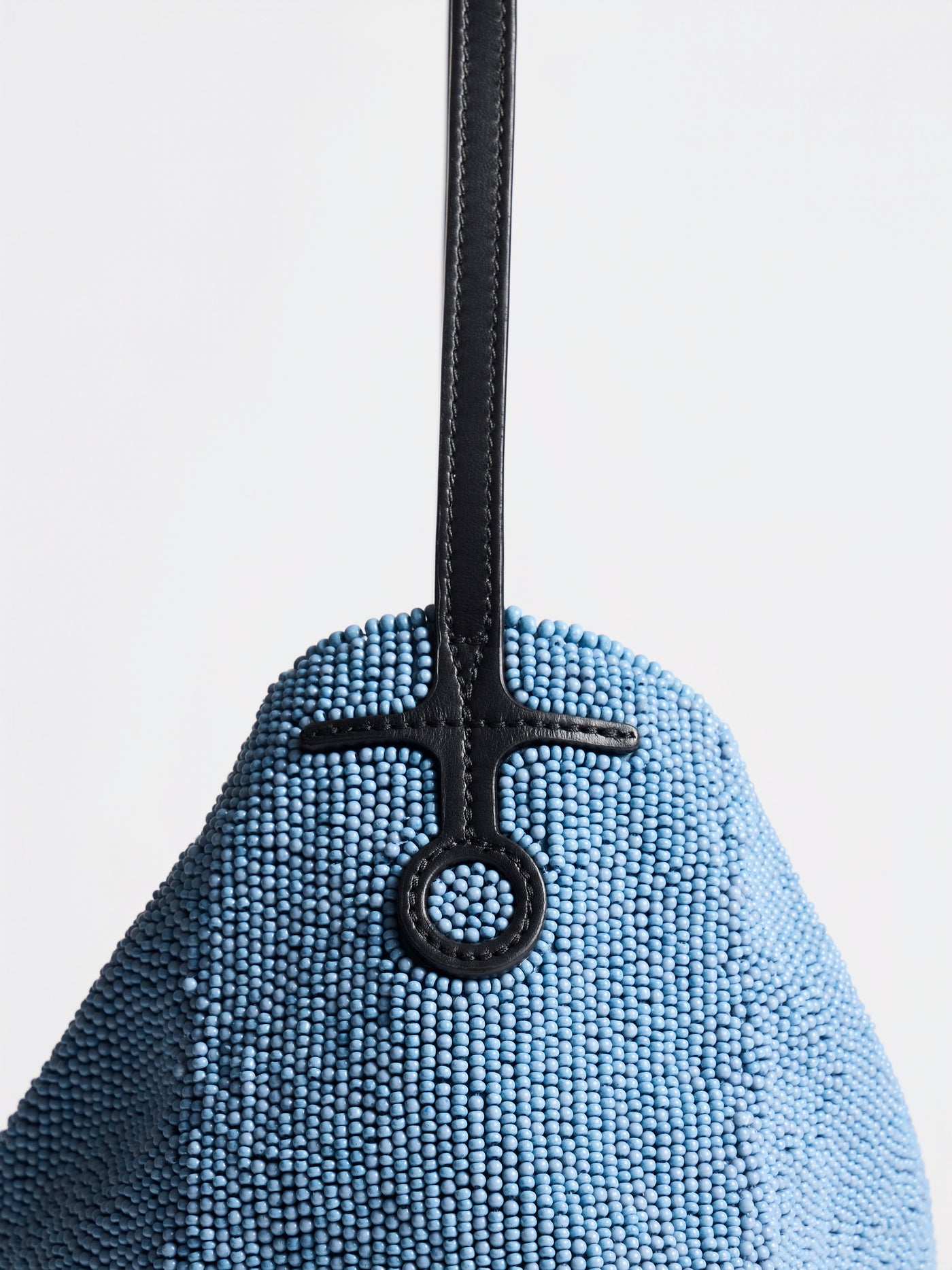 SMALL BEADED BULB BAG IN BLUE