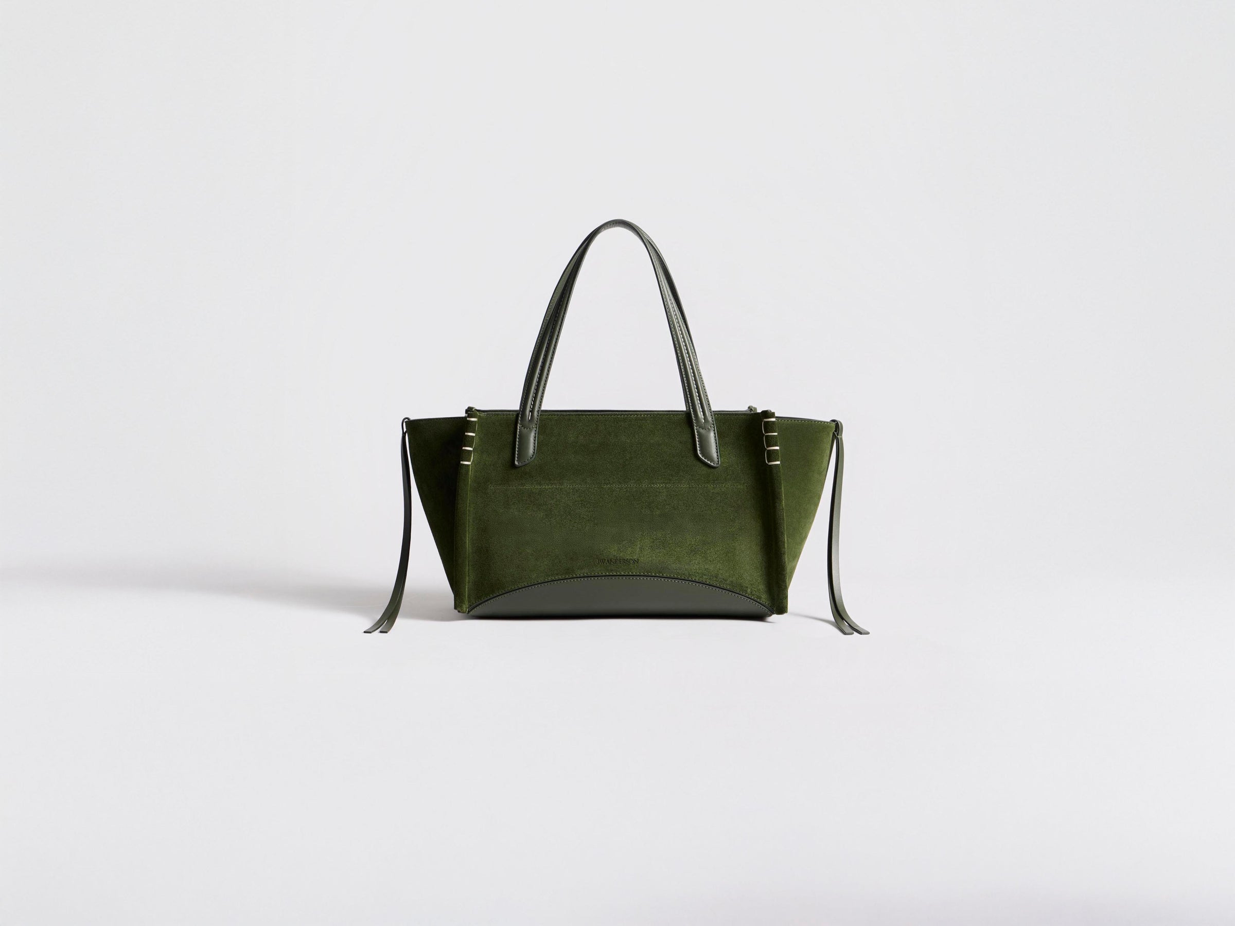 ELONGATED LOAFER CABAS BAG IN KHAKI SUEDE