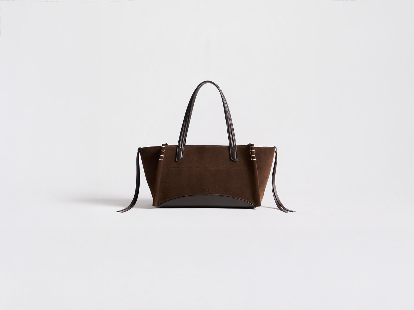 ELONGATED LOAFER CABAS BAG IN BROWN SUEDE