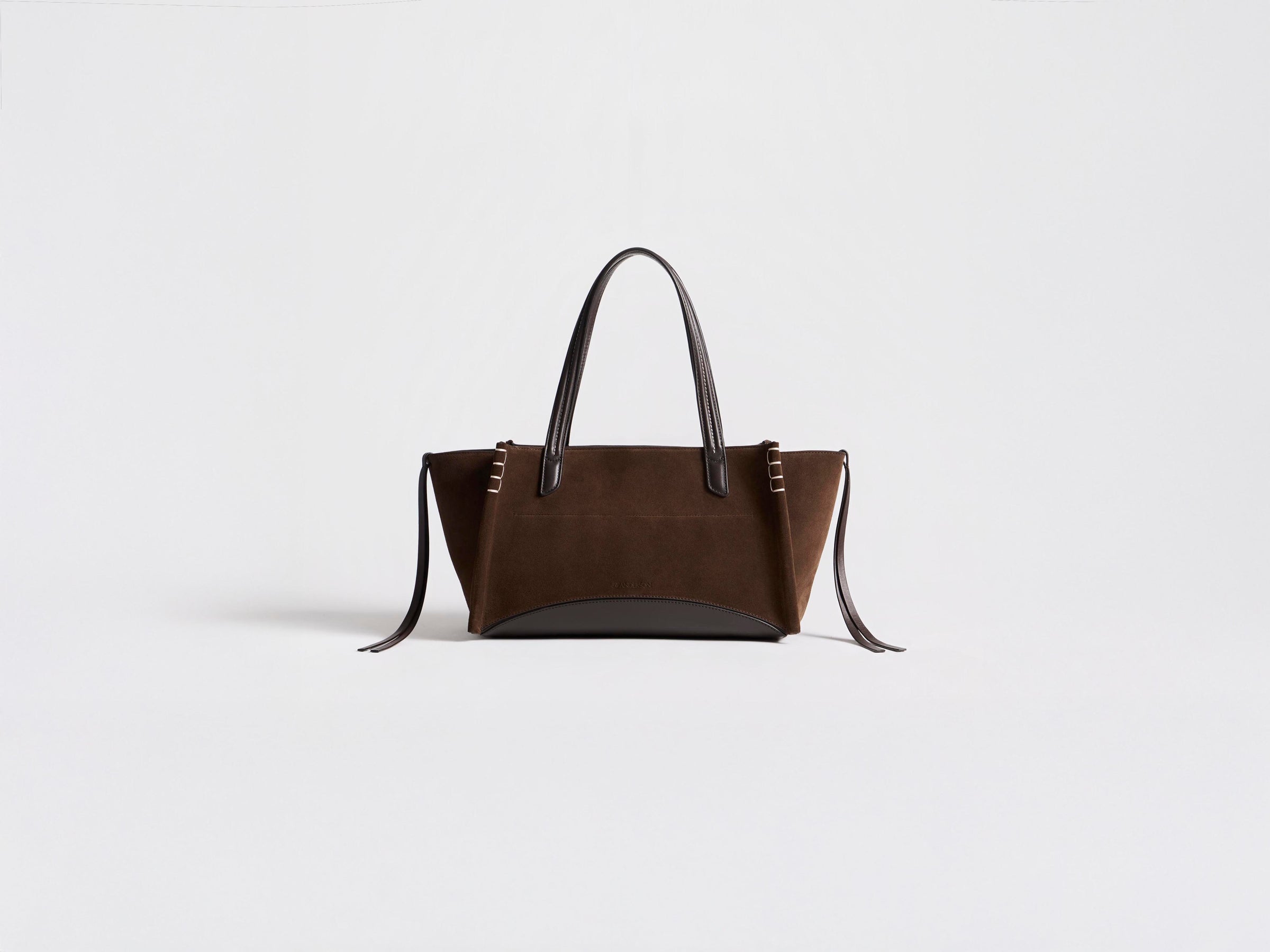 ELONGATED LOAFER CABAS BAG IN BROWN SUEDE