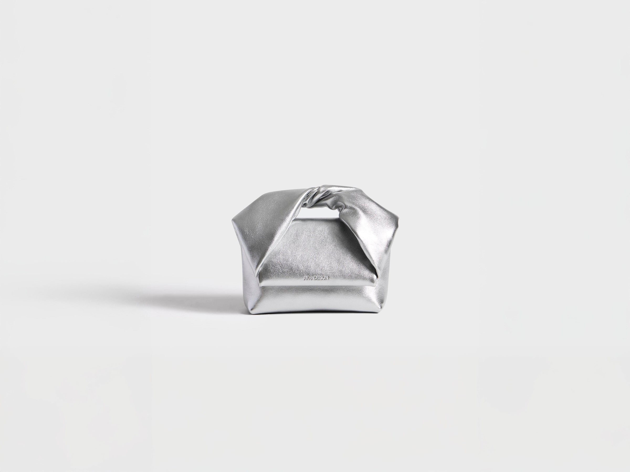 SMALL TWISTER BAG IN SILVER LEATHER