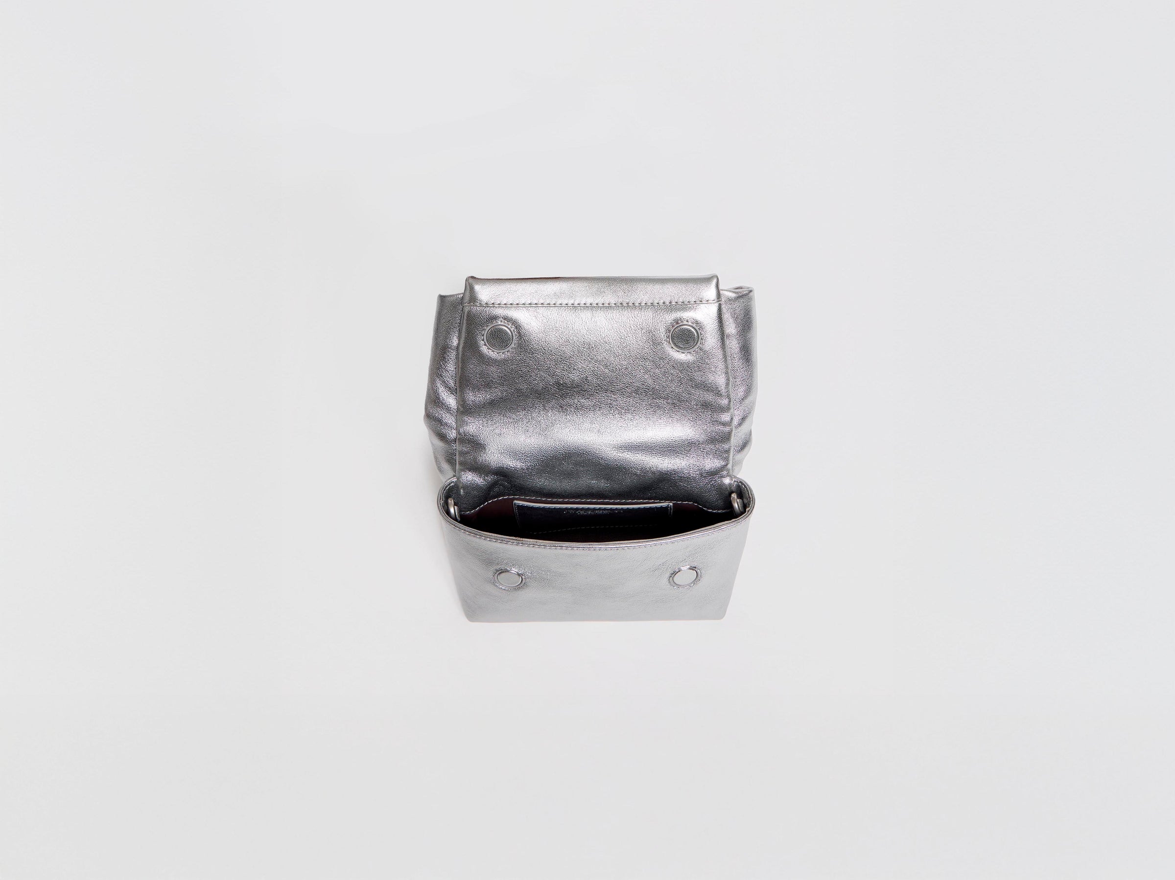 SMALL TWISTER BAG IN SILVER LEATHER