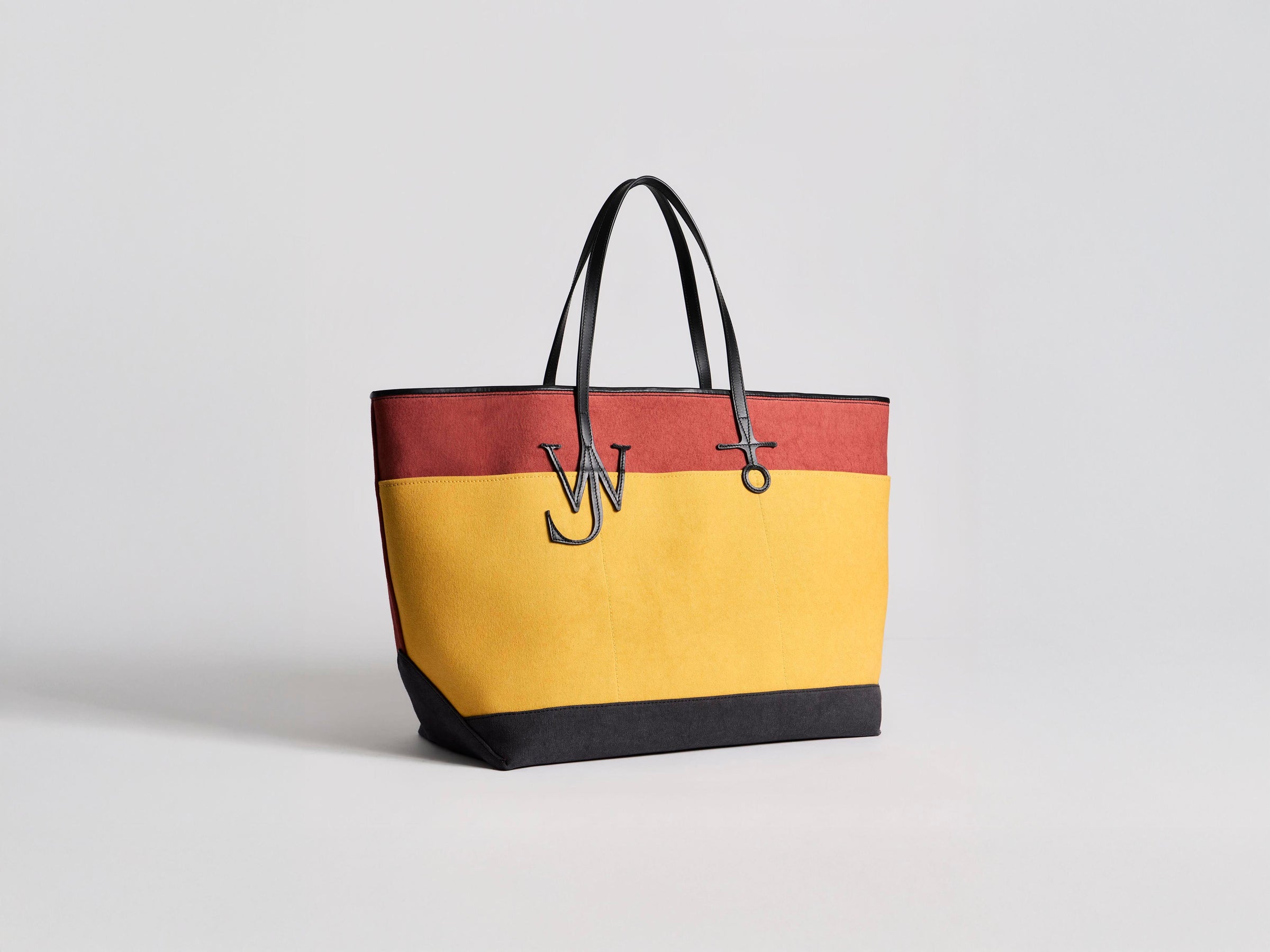 XL ANCHOR CANVAS & LEATHER TOTE IN RUST & MULTI