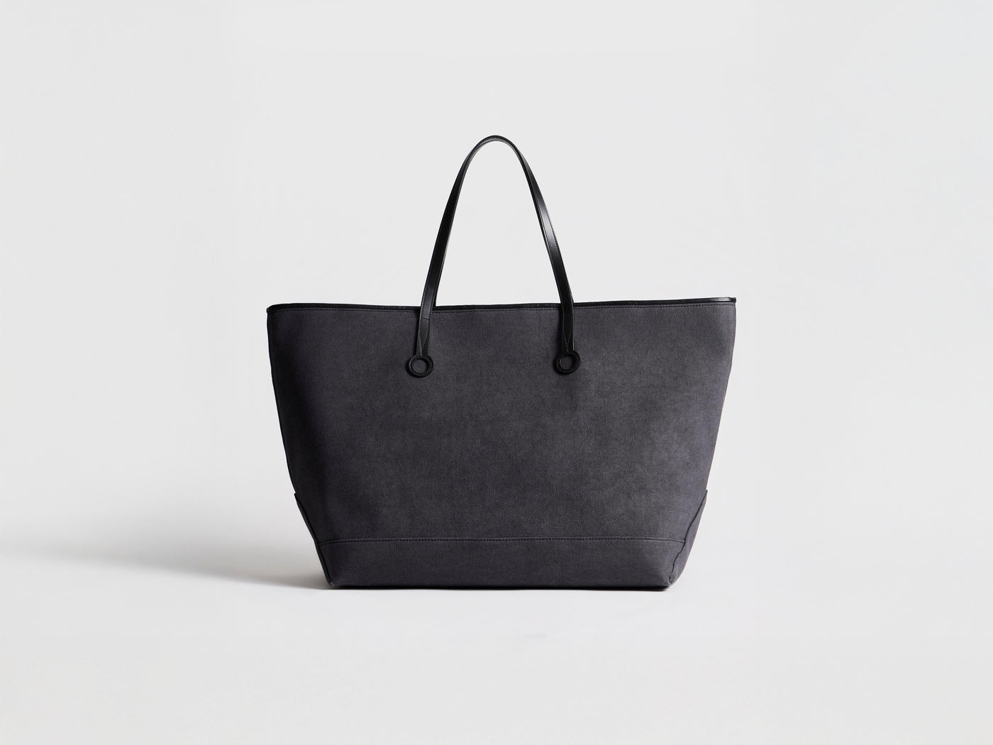 XL ANCHOR CANVAS & LEATHER TOTE IN NAVY