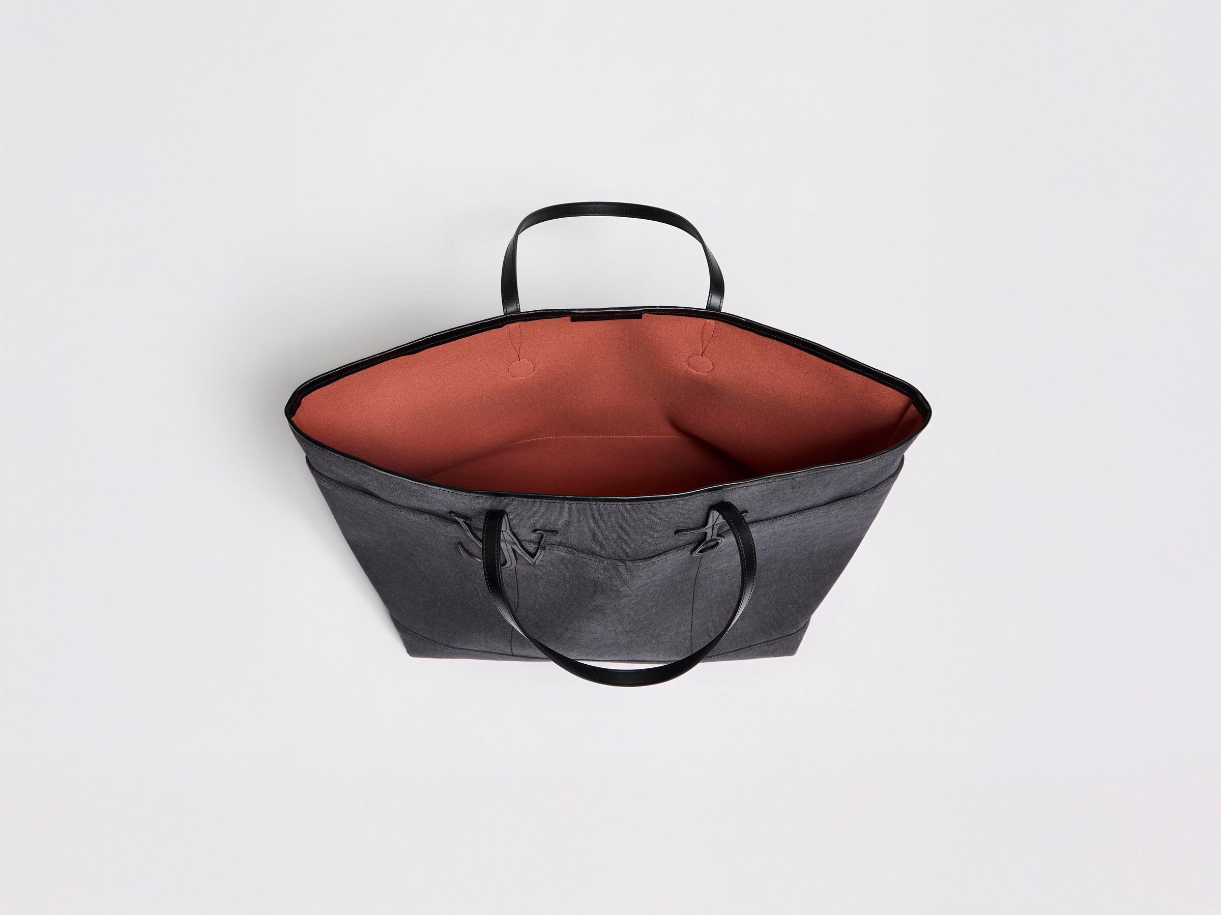 XL ANCHOR CANVAS & LEATHER TOTE IN NAVY