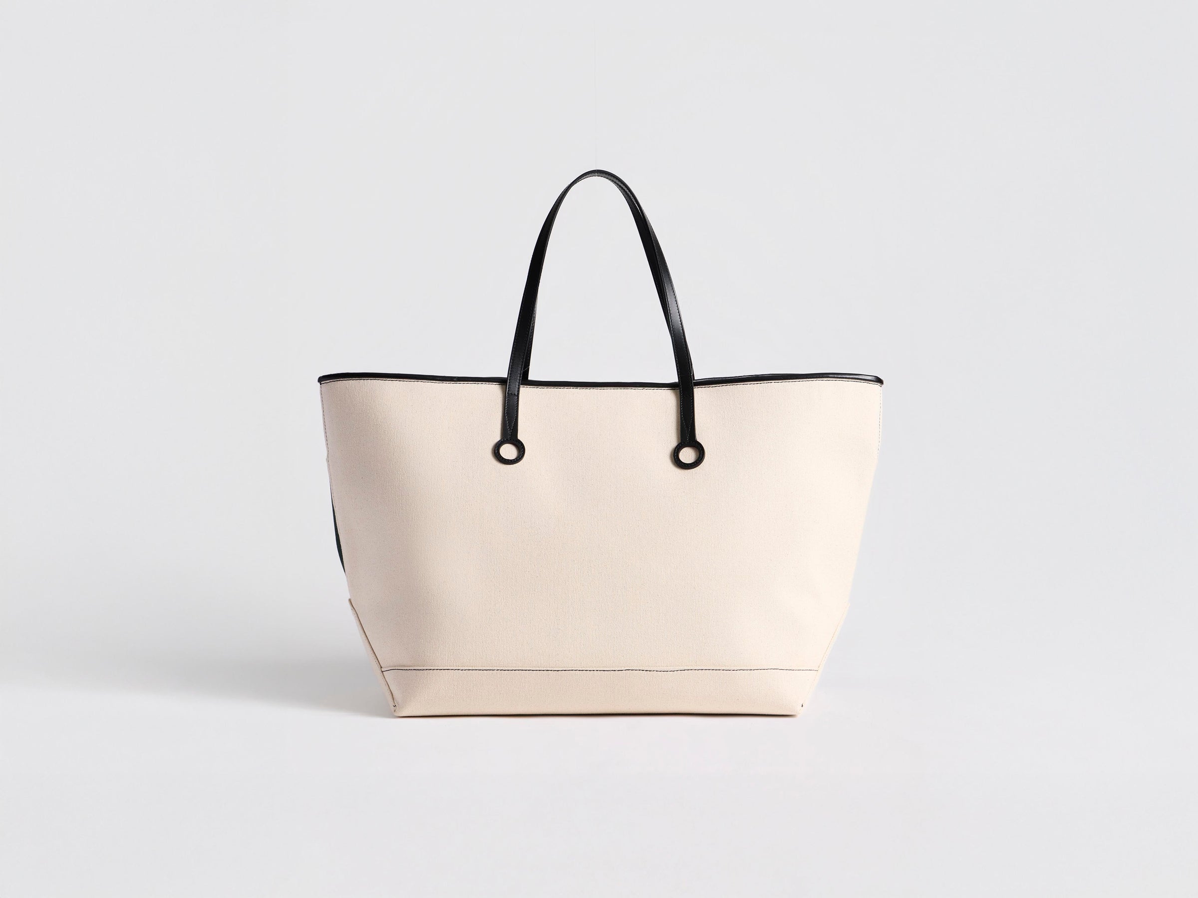 XL 'PORN' ANCHOR CANVAS & LEATHER TOTE IN GREEN & NATURAL