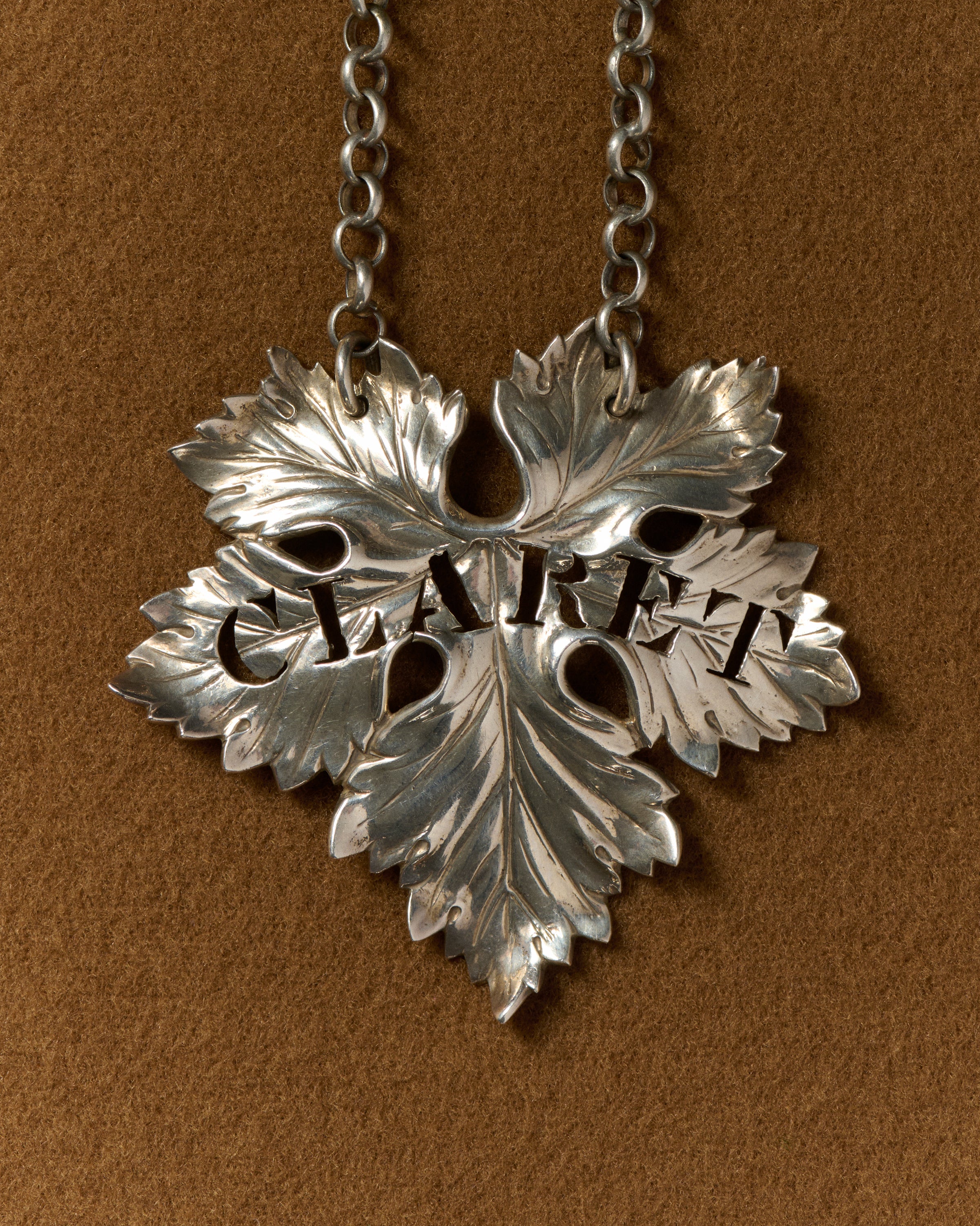 WILLIAM IV SILVER WINE LABELS, CLARET IN SILVER