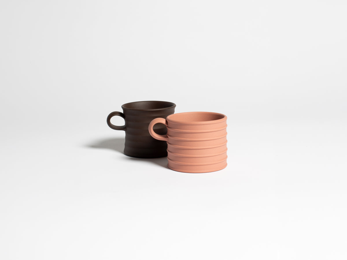 WEDGWOOD GREEK CUPS IN BROWN