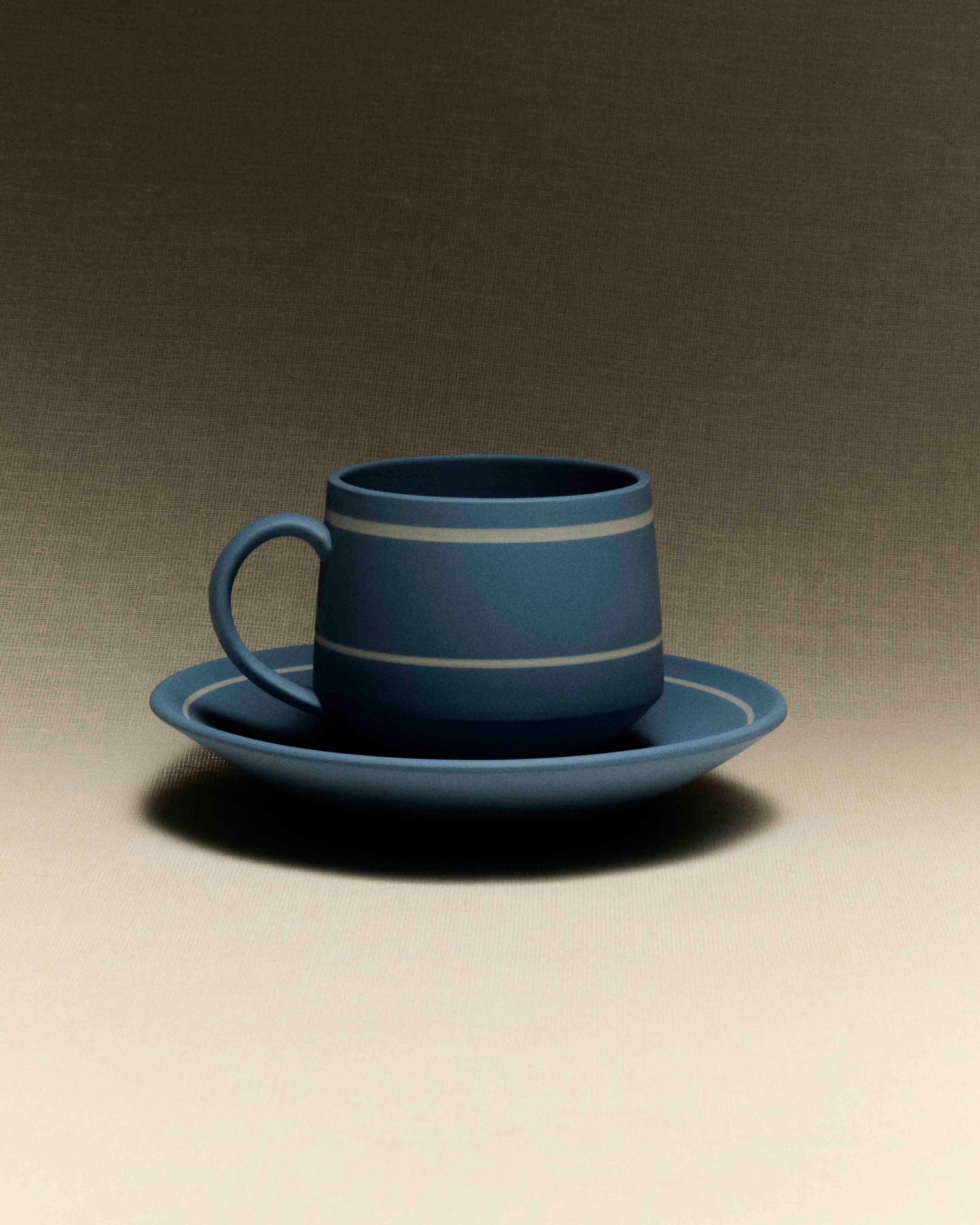 tea cup saucer light blue Still Life 2