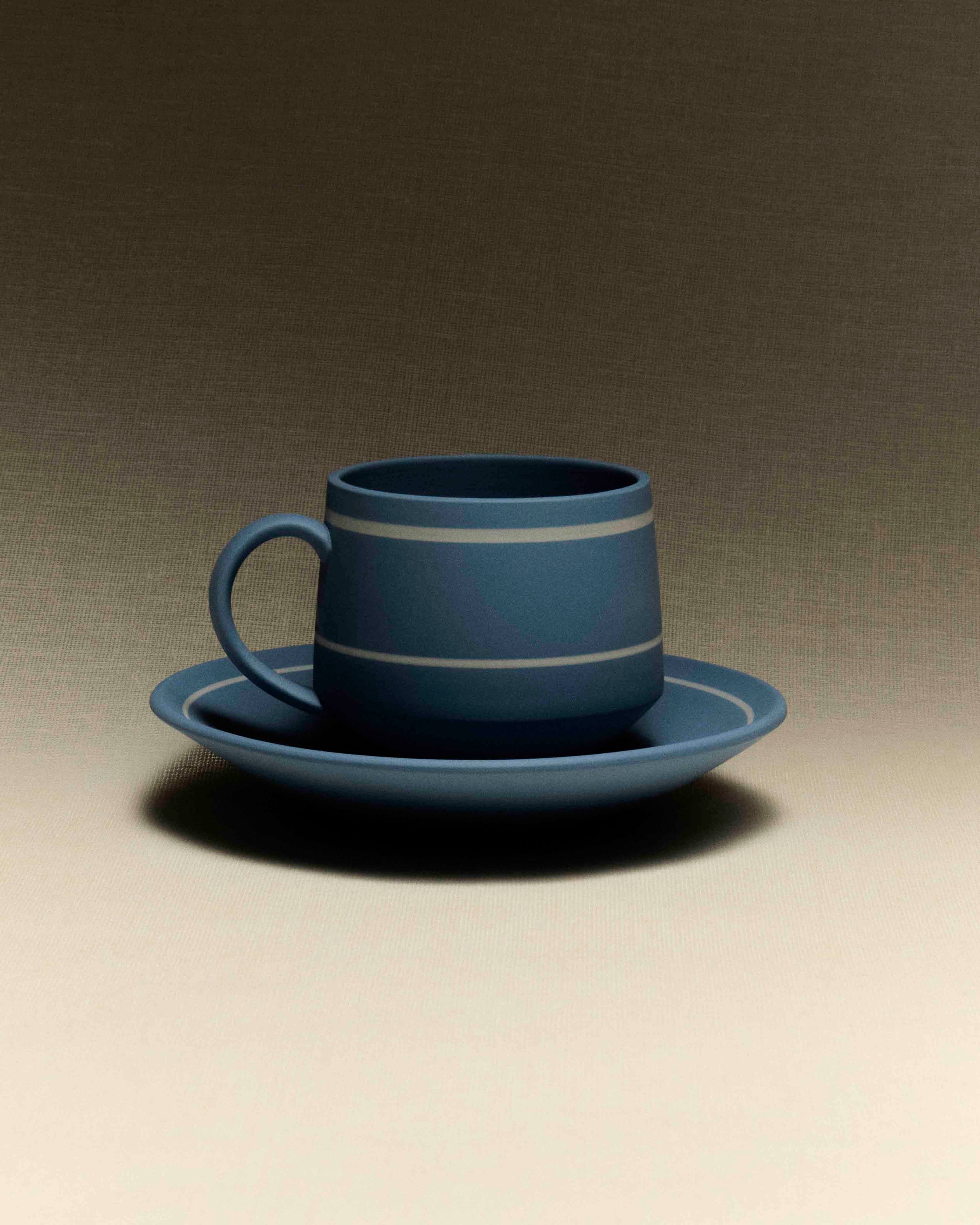 tea cup saucer light blue Still Life 2