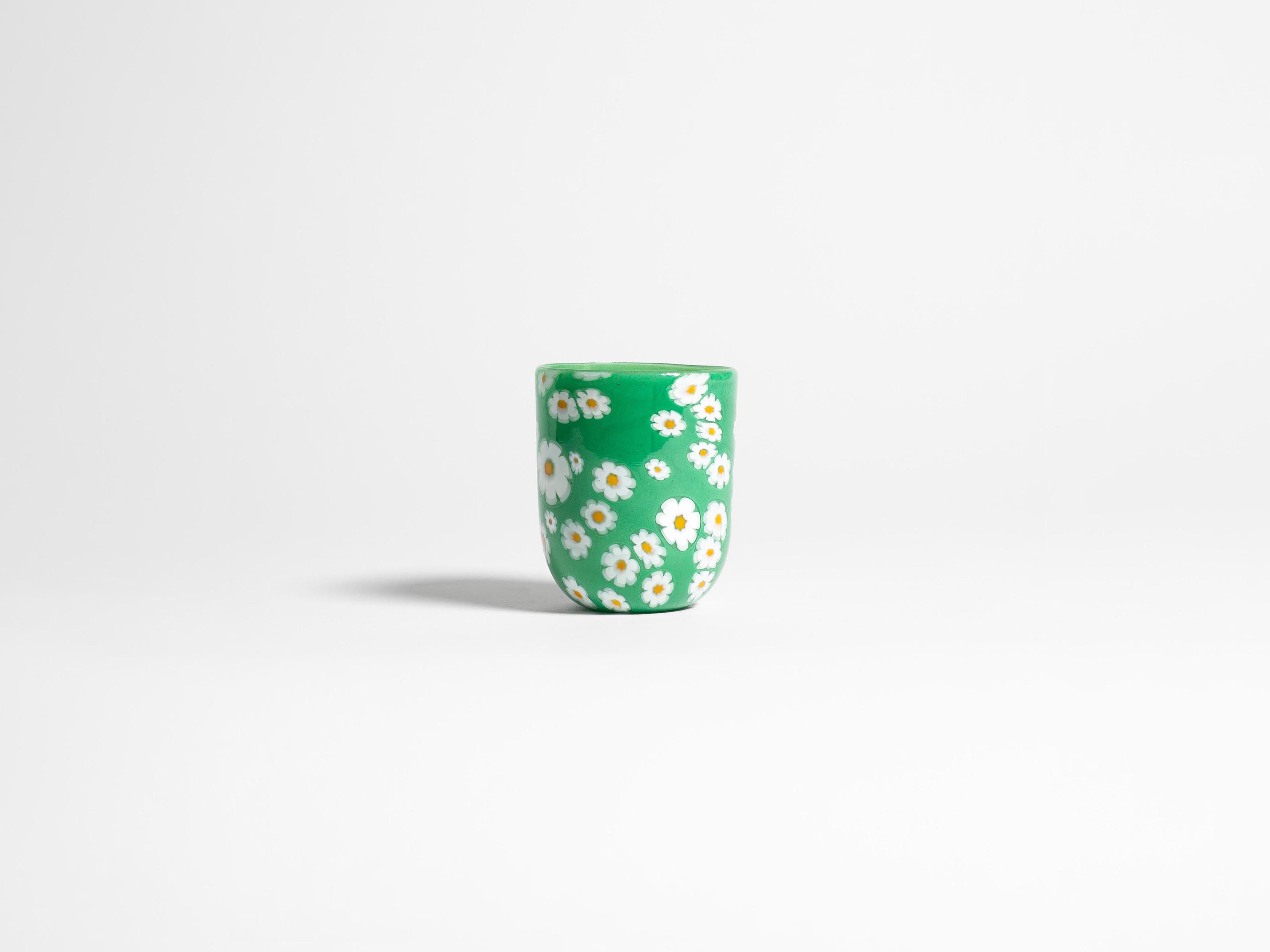 FULL MURRINA GLASS IN GREEN & WHITE in GREEN/WHITE