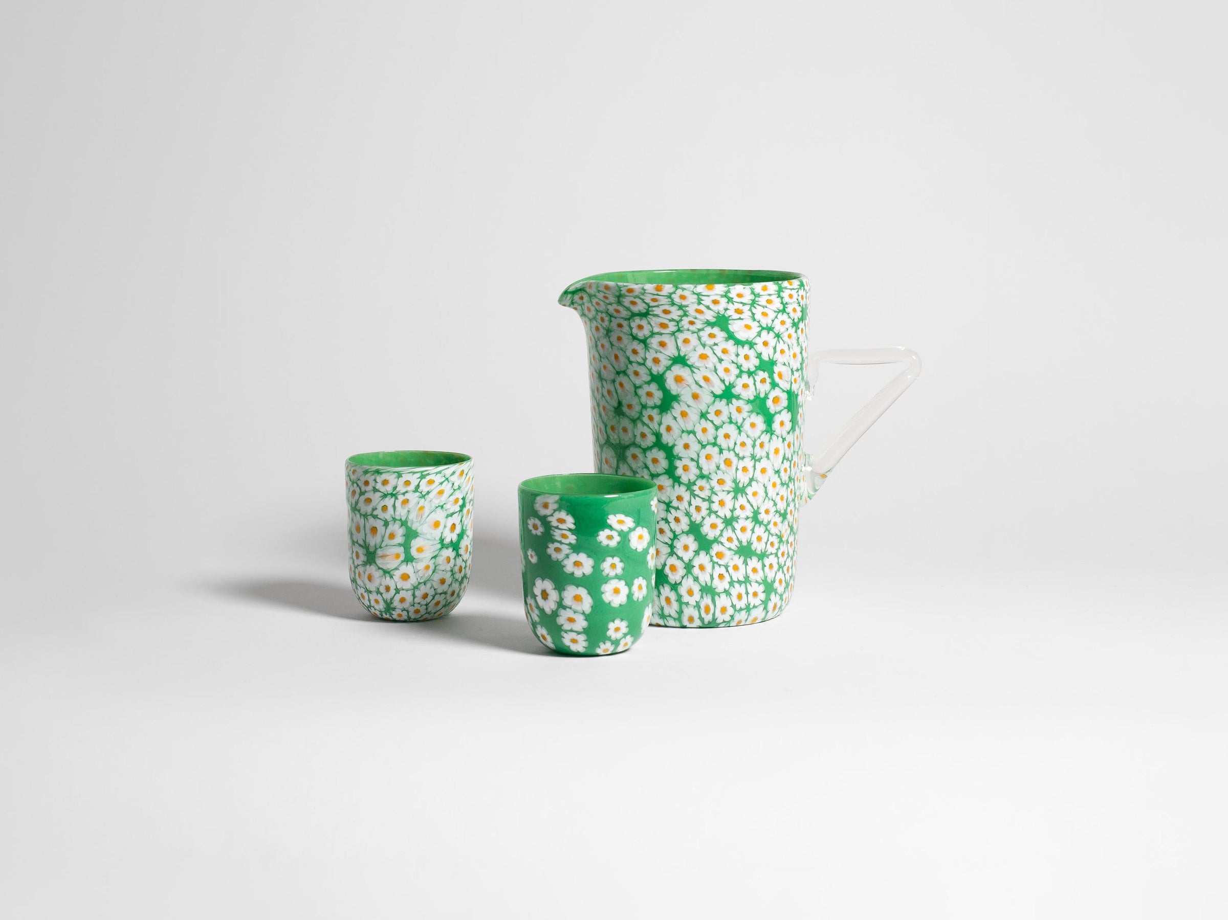 FULL MURRINA JUG IN WHITE & GREEN