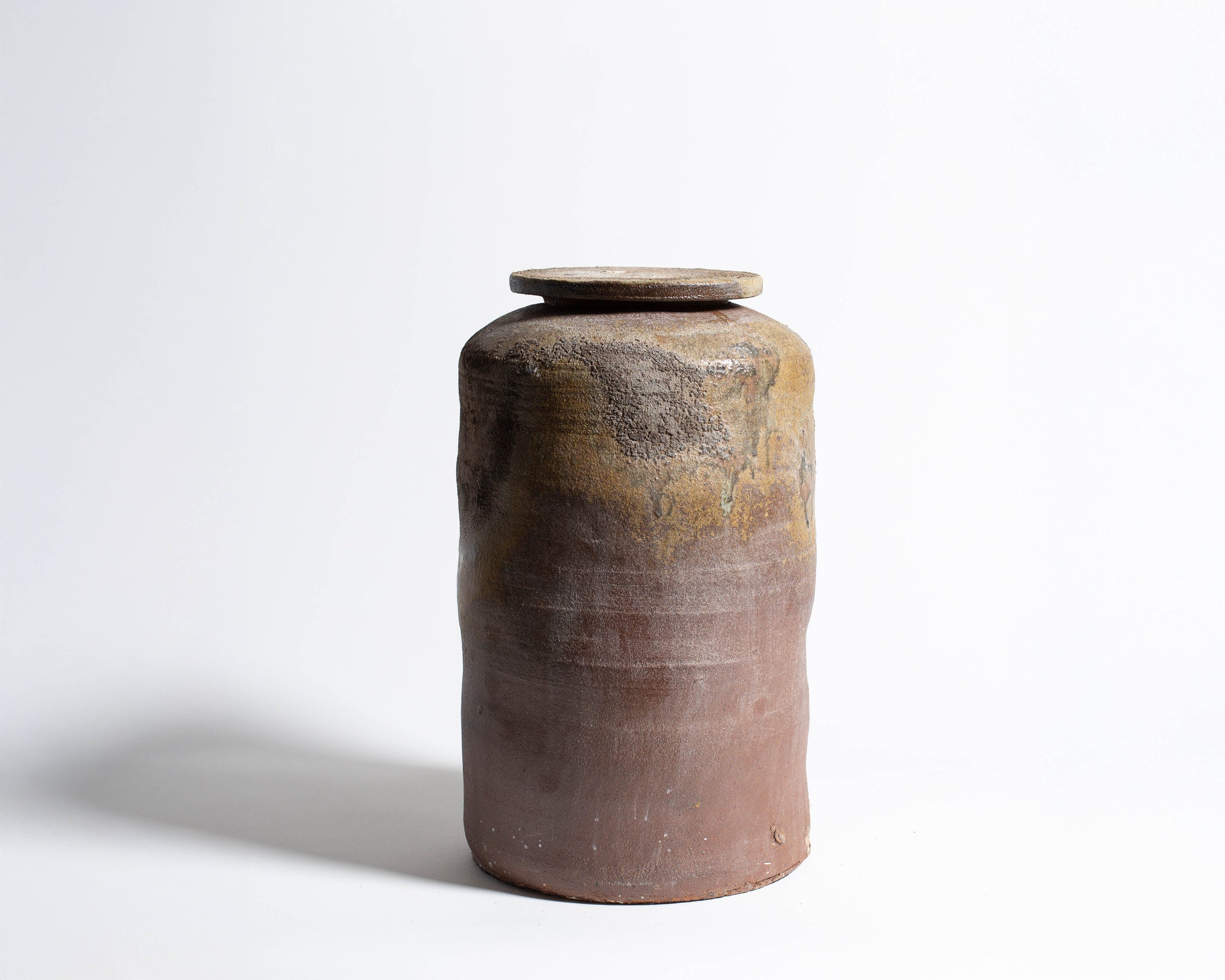 Akiko Hirai Large Wood Fire Effect Jar in Beige