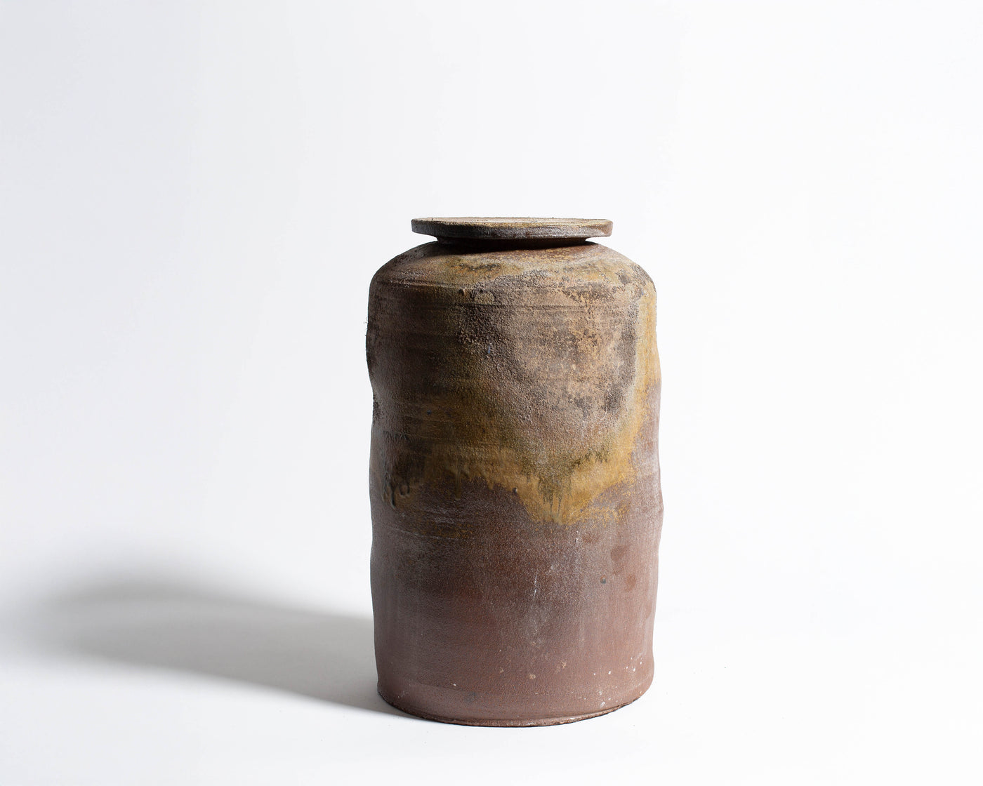 Akiko Hirai Large Wood Fire Effect Jar in Beige