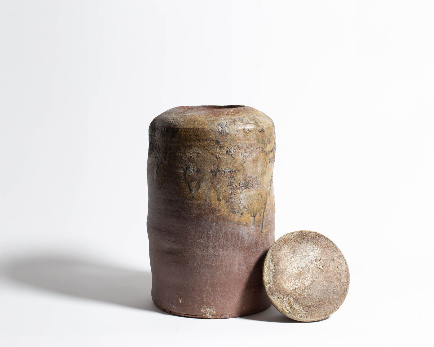 Akiko Hirai Large Wood Fire Effect Jar in Beige
