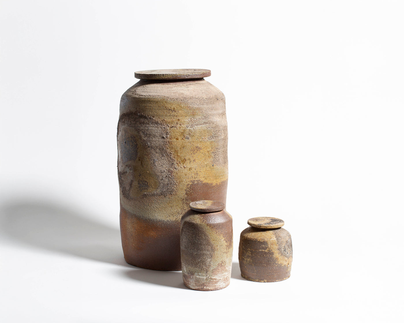 Akiko Hirai Large Wood Fire Effect Jar in Beige