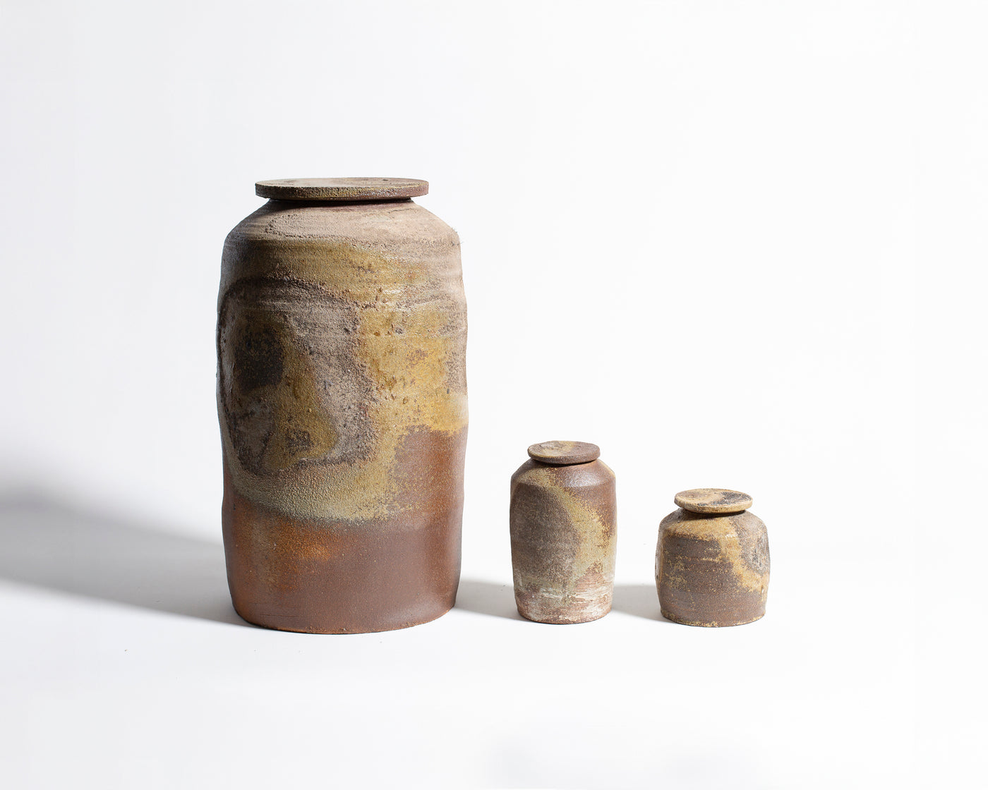 Akiko Hirai Large Wood Fire Effect Jar in Beige