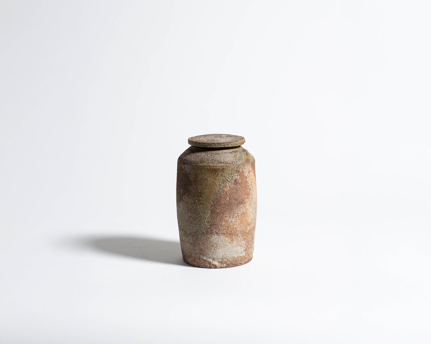 Akiko Hirai Tall Wood Fire Effect Tea Caddy in Beige