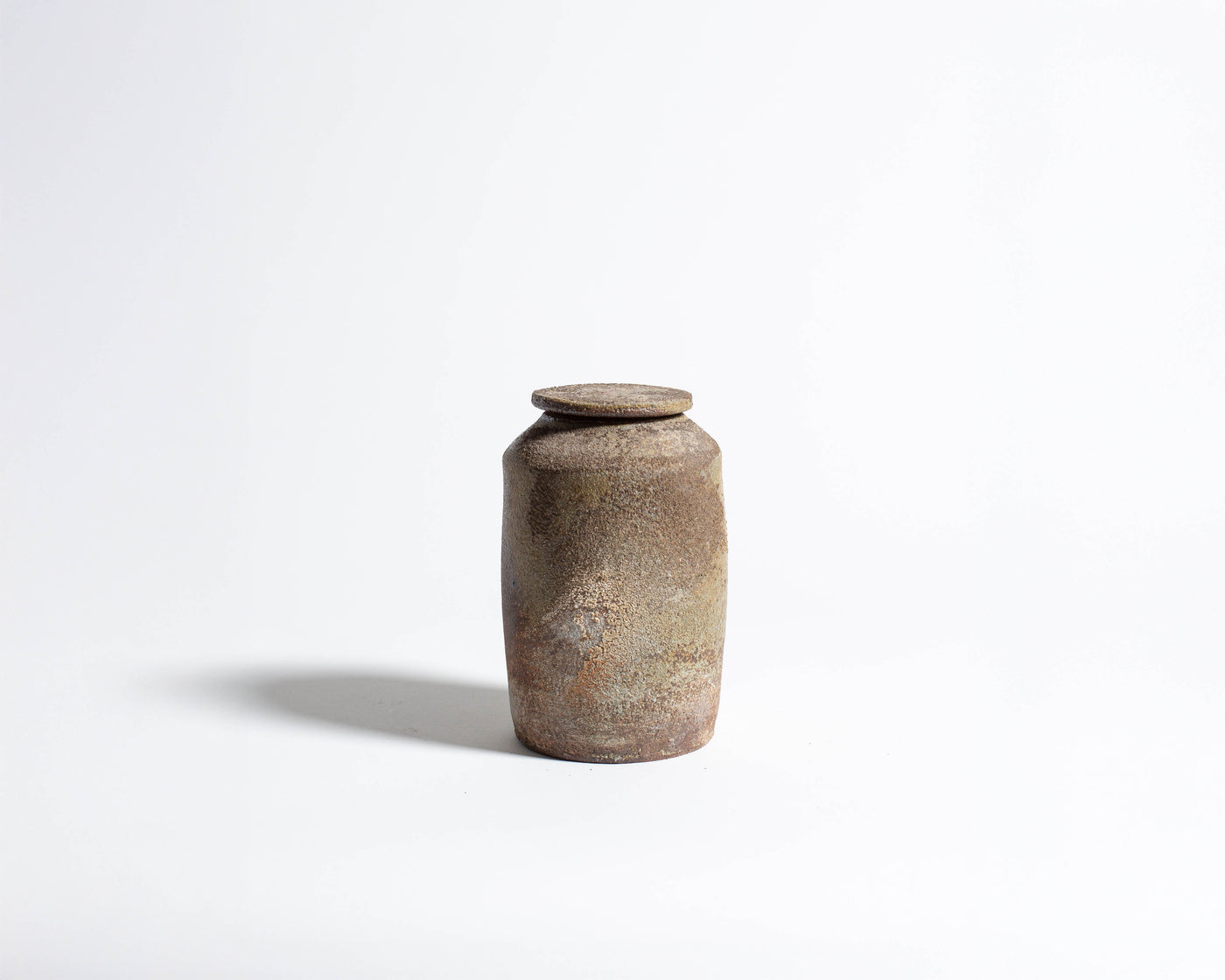 Akiko Hirai Tall Wood Fire Effect Tea Caddy in Beige