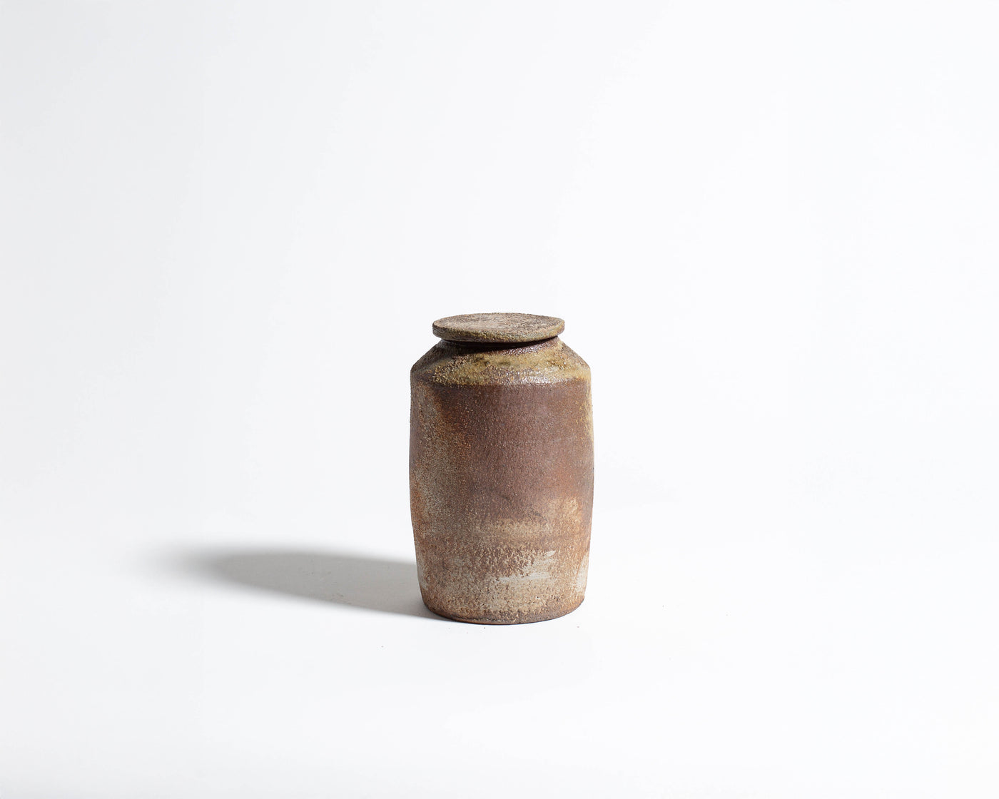 Akiko Hirai Tall Wood Fire Effect Tea Caddy in Beige