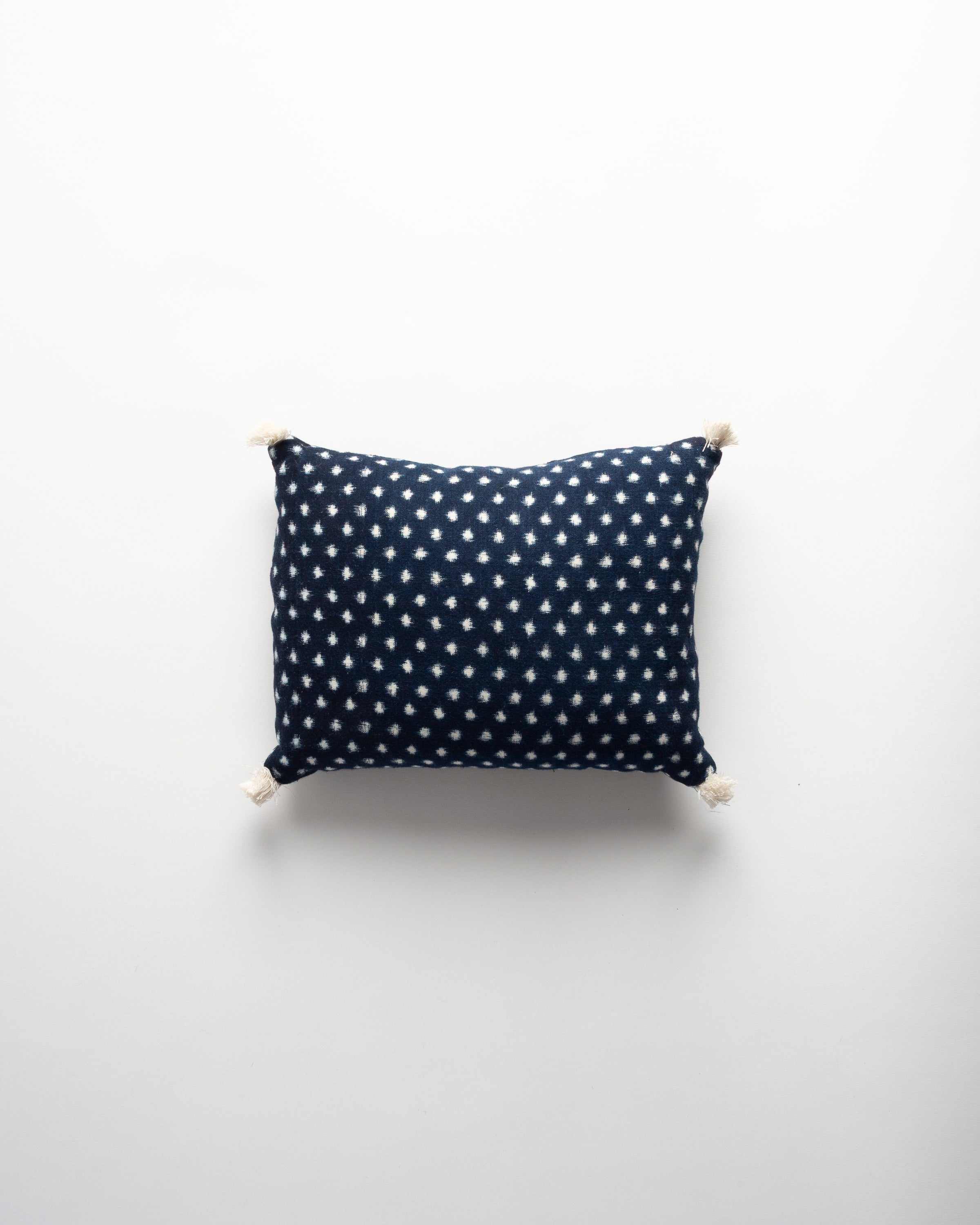 The Dyeworks 19th Century Japanese Indigo IKAT Large Lavender Pillow