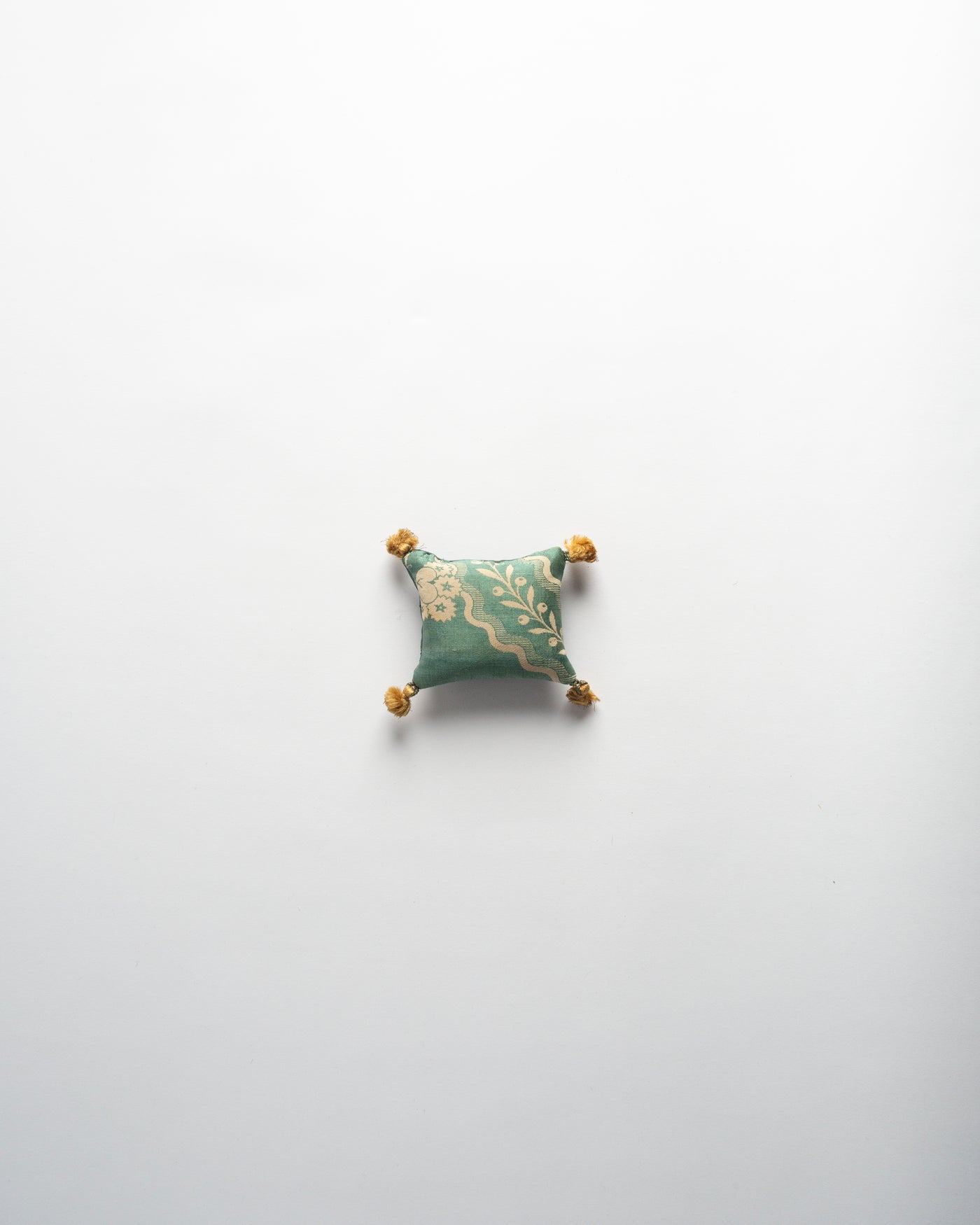 The Dyeworks 19th Century French Silk Damask Extra Small Lavender Pillow