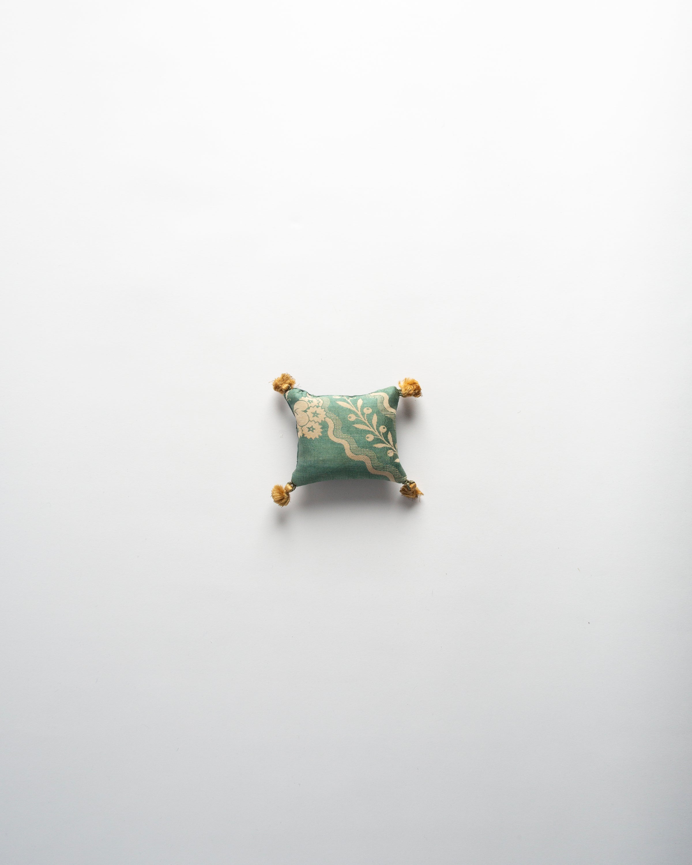 The Dyeworks 19th Century French Silk Damask Extra Small Lavender Pillow