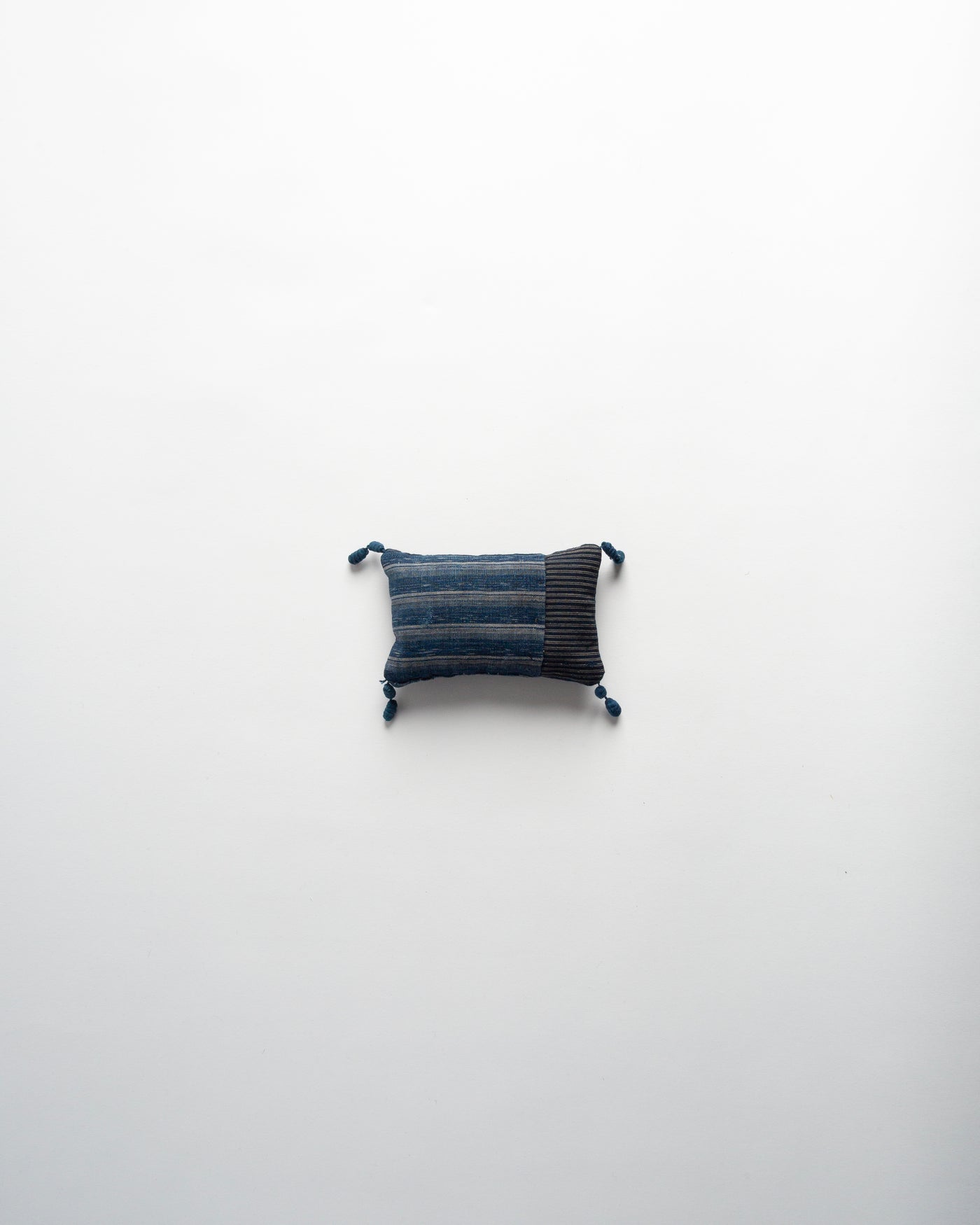 The Dyeworks 19th Century Indigo Japanese Boro Extra Small Lavender Pillow