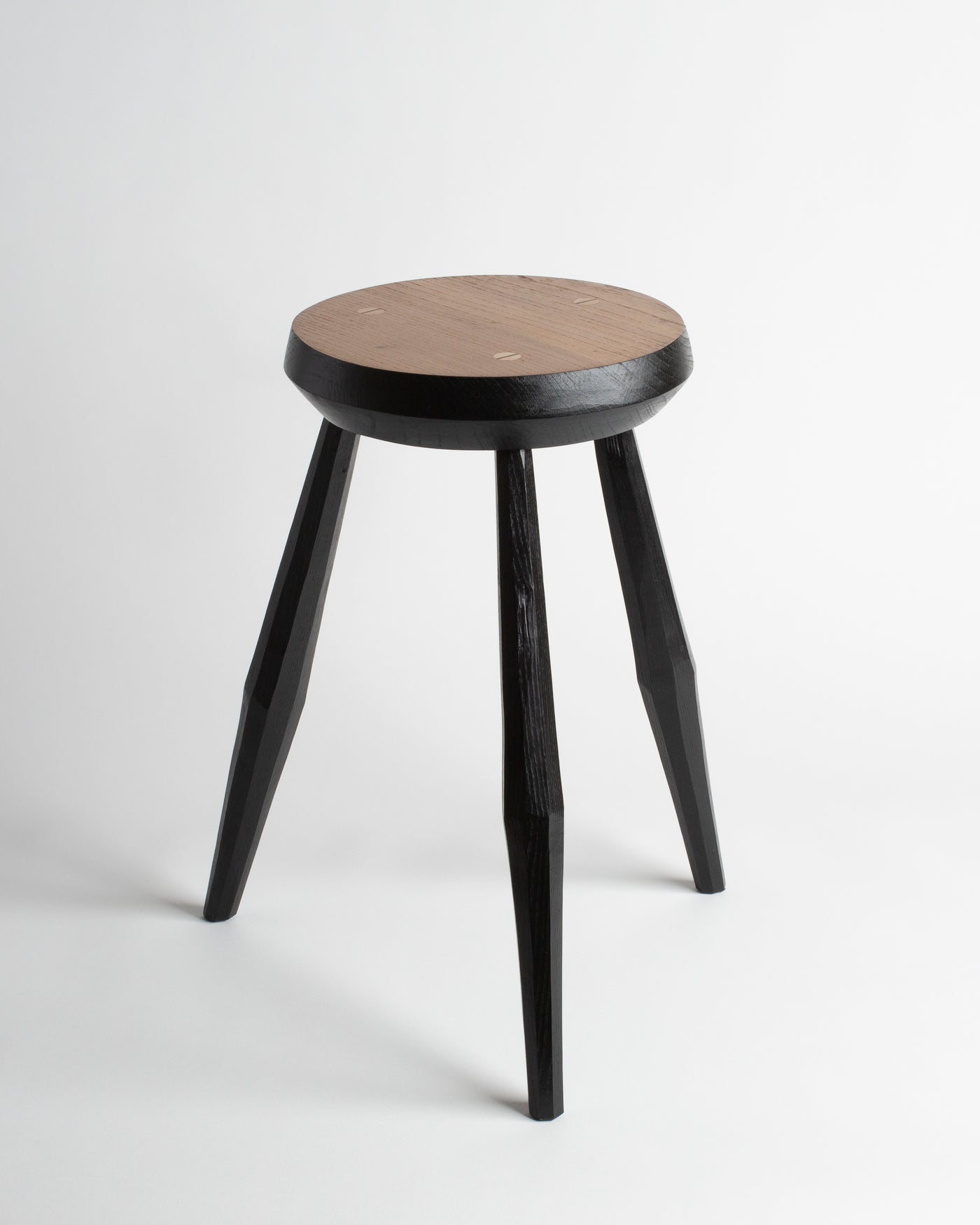 Sussex Elm Round Milking Stool in Black