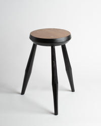 Sussex Elm Round Milking Stool in Black