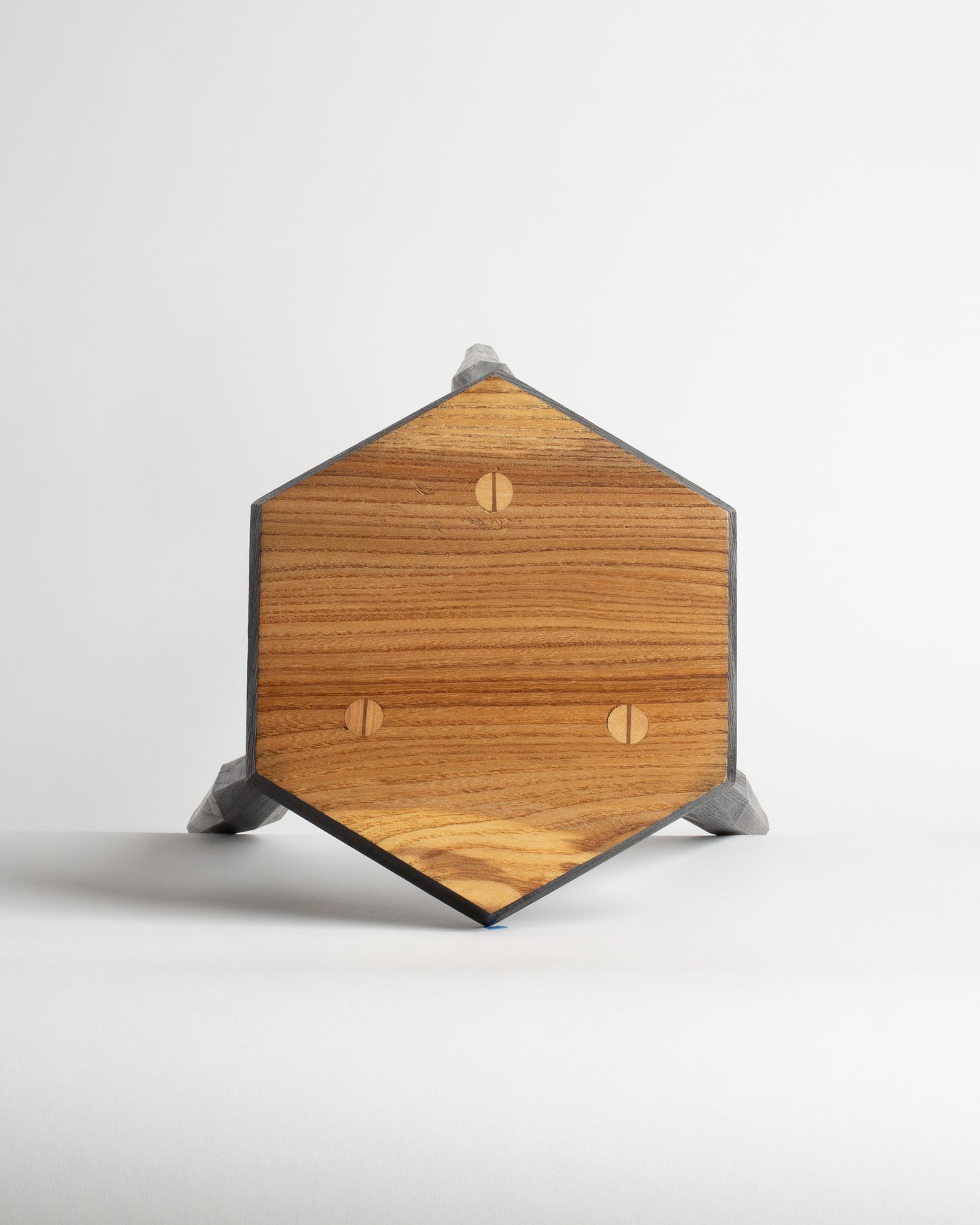 Sussex Elm Hexagon stool in Black