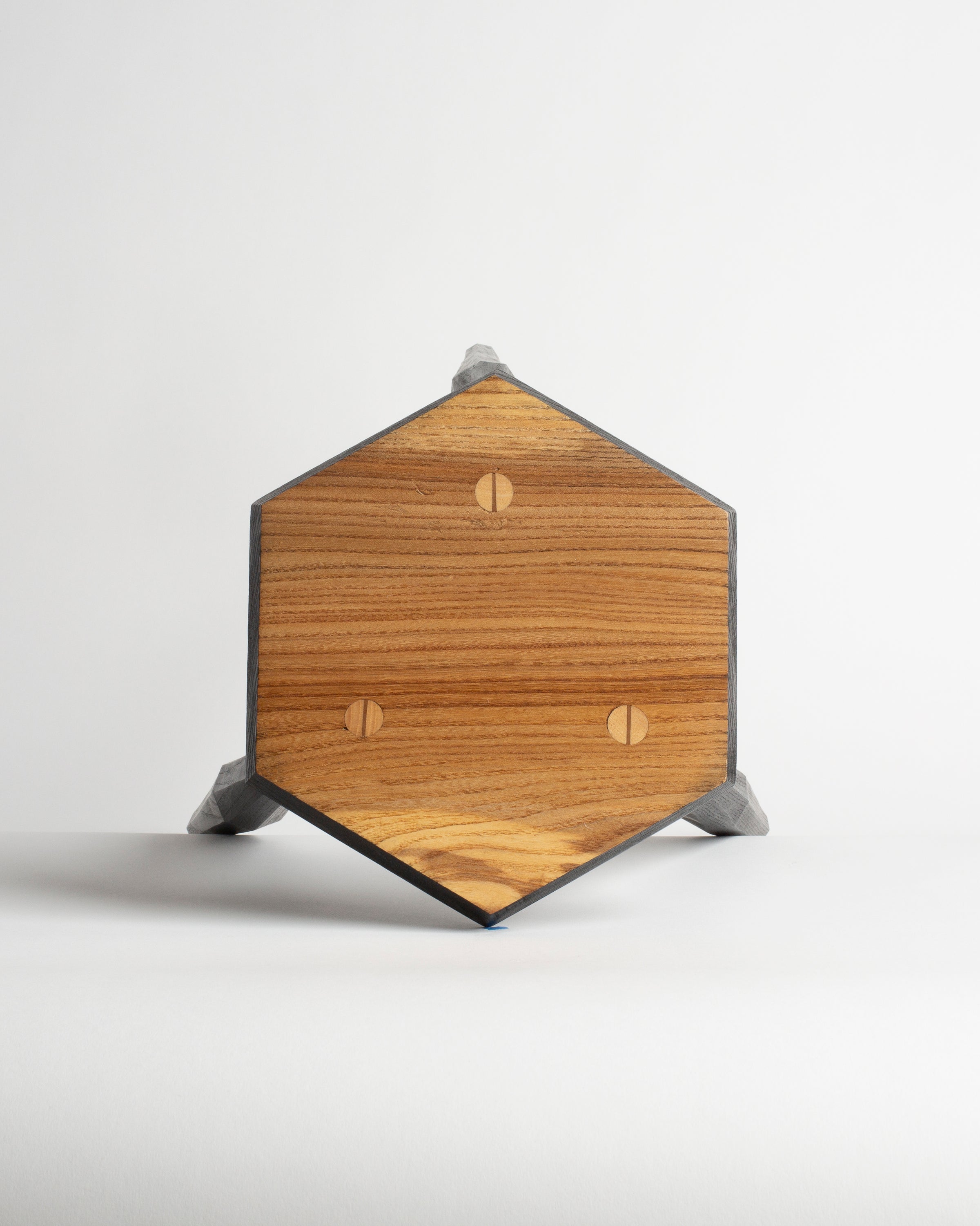 Sussex Elm Hexagon stool in Black