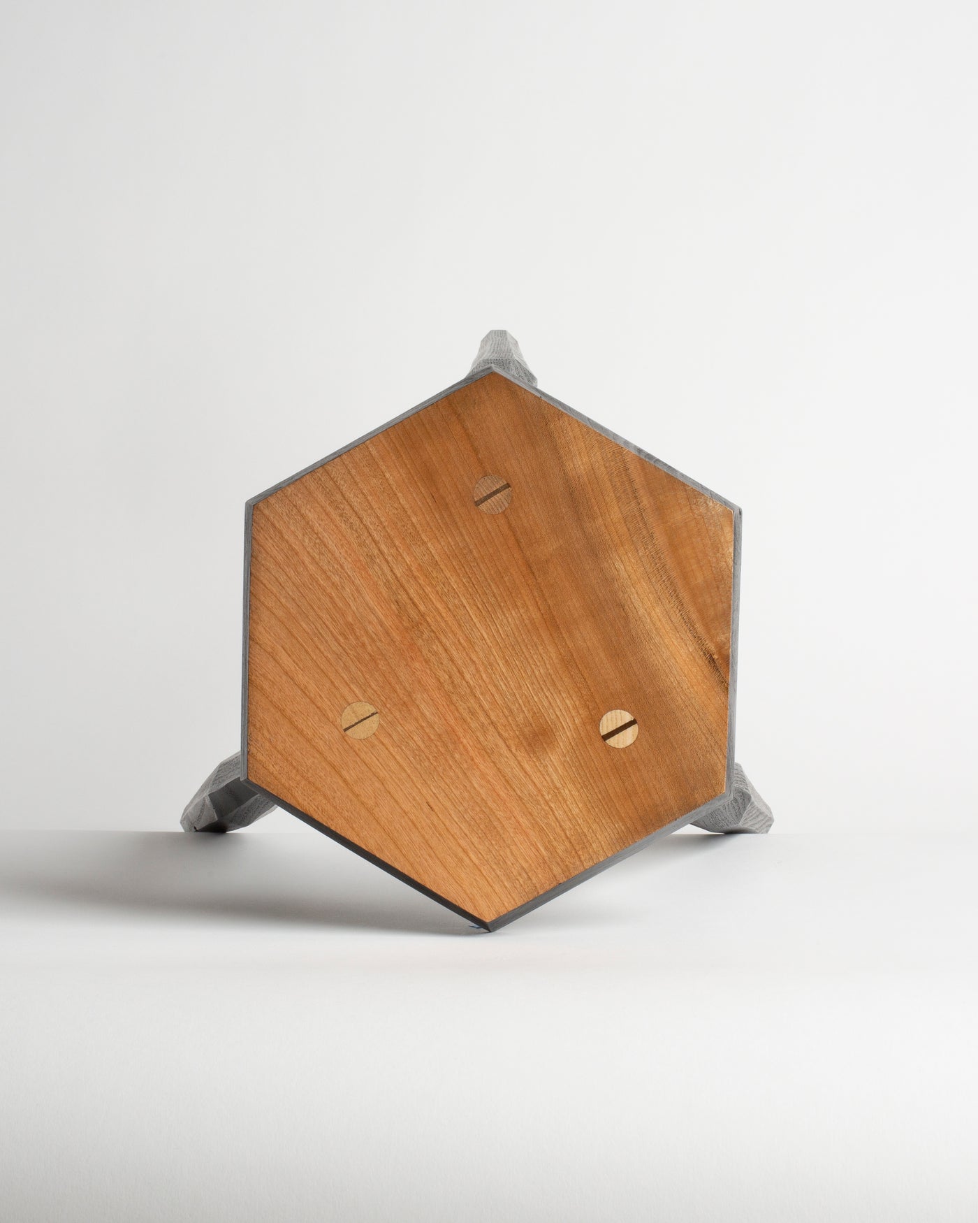 European Cherry Hexagon Milking Stool in Black