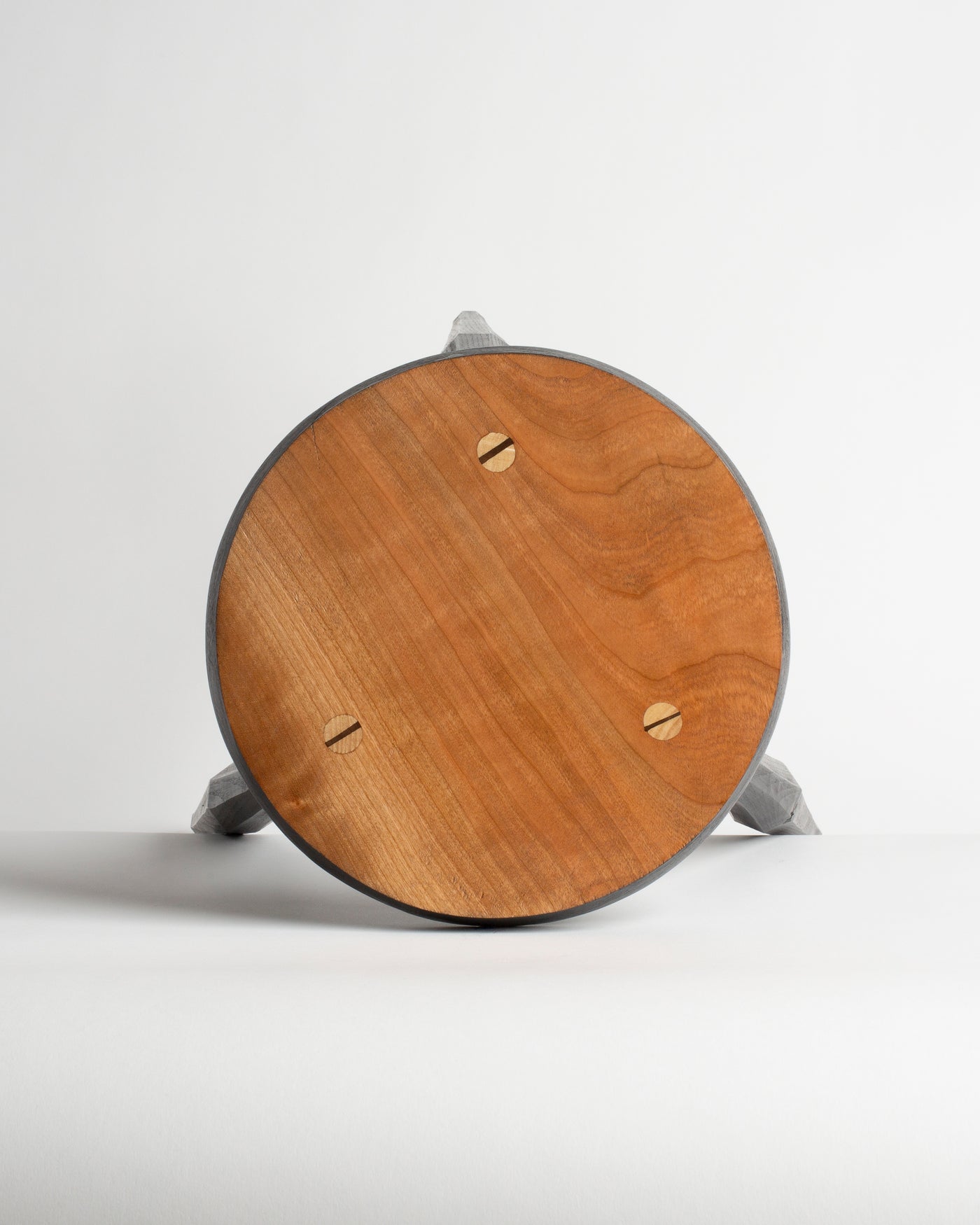 European Cherry Round Milking Stool in Black