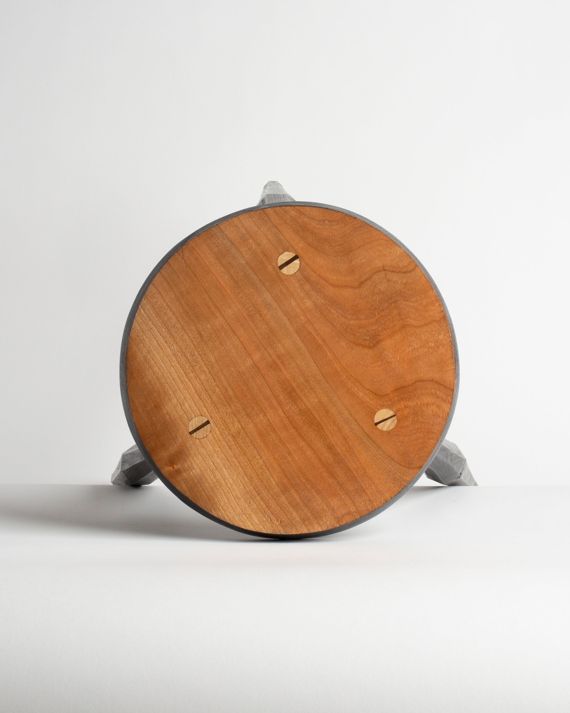 European Cherry Round Milking Stool in Black