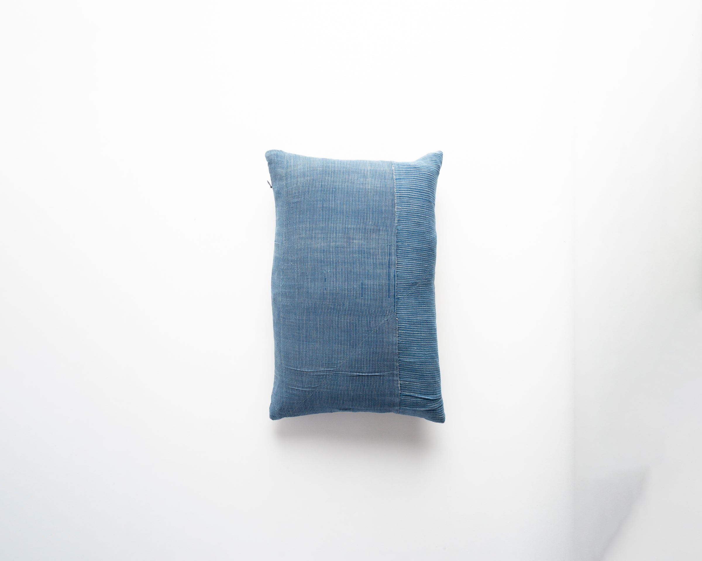 THE DYEWORKS SMALL CUSHION IN JAPANESE INDIGO STRIPE