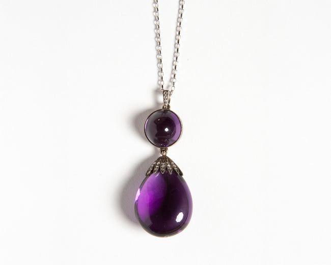 PENDANT BY FABERGE IN DIAMOND AND AMETHYST