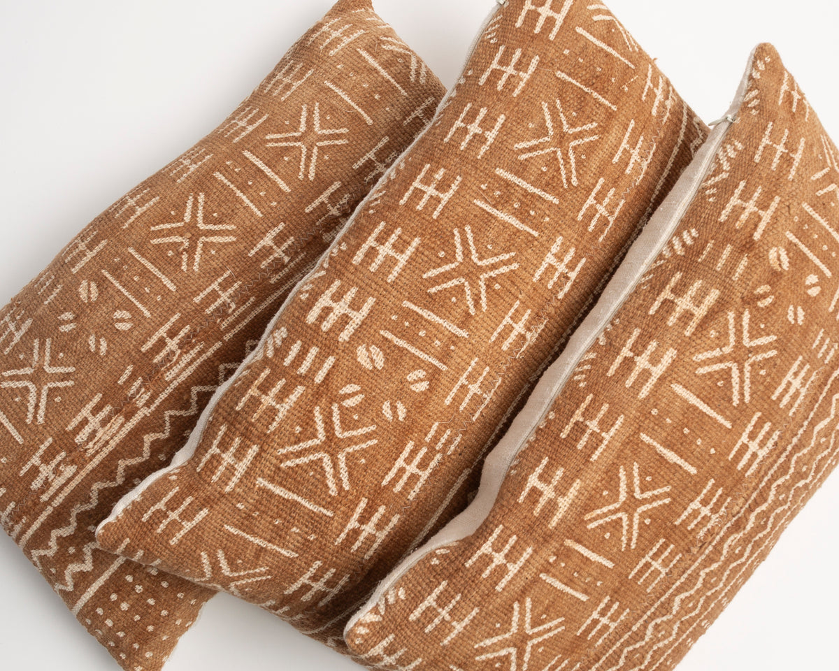 MALI MUD CLOTH CUSHION IN NATURAL