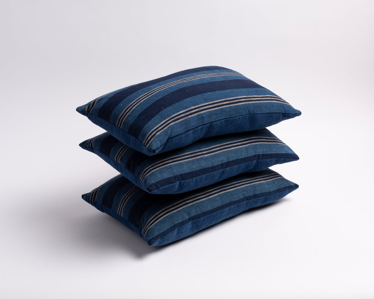 JW ANDERSON X DYEWORKS MEDIUM CUSHION IN ANTIQUE INDIGO FABRIC
