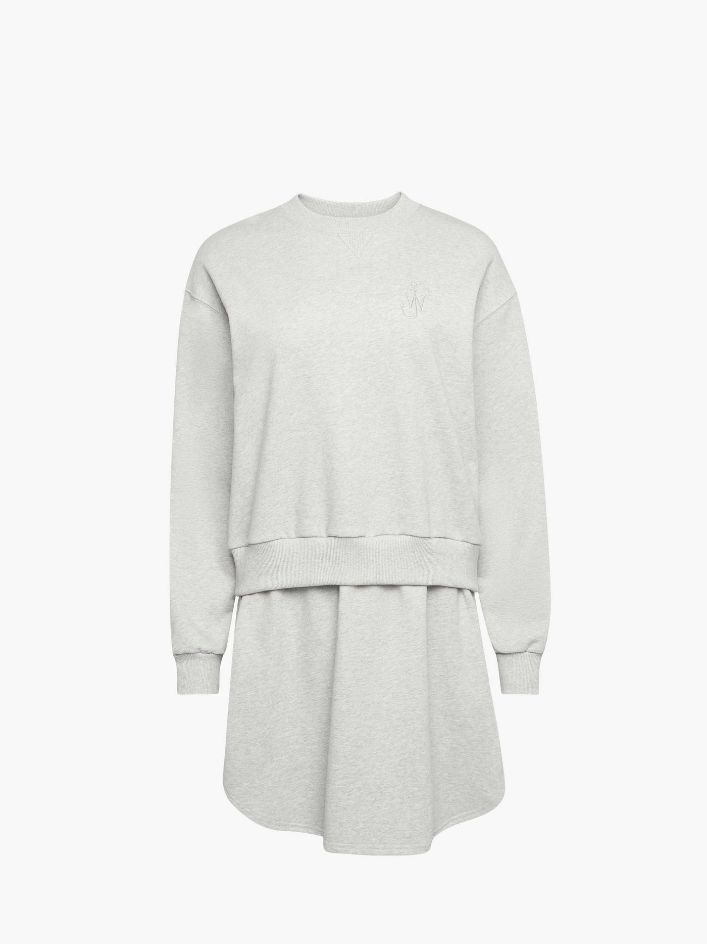 CL_LAYERED SWEATSHIRT DRESS - LIGHT GREY MELANGE_JD0044PG1719