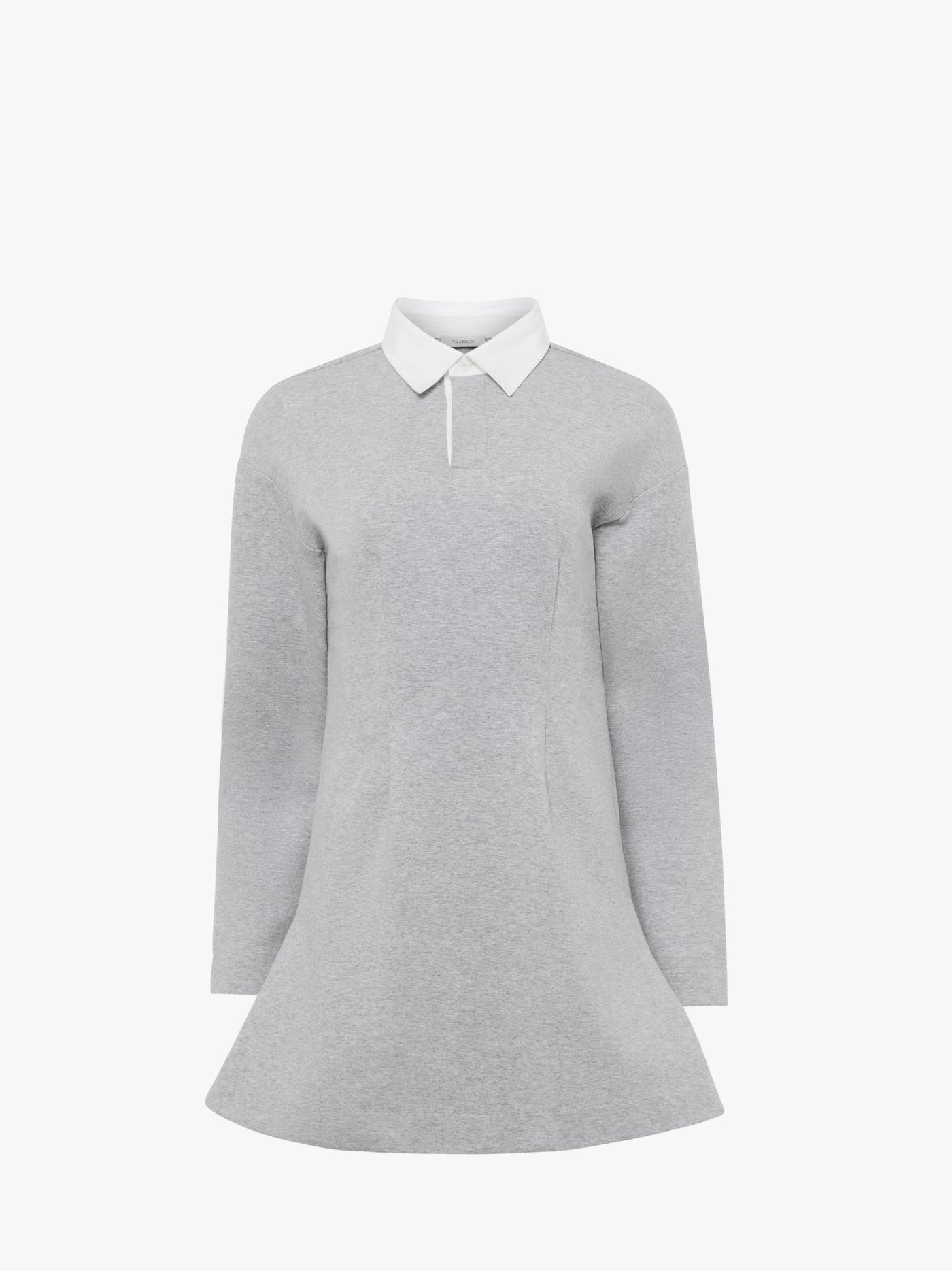 CL_LONG SLEEVE POLO DRESS - MID GREY MELANGE_JD0047PG1845
