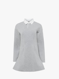 CL_LONG SLEEVE POLO DRESS - MID GREY MELANGE_JD0047PG1845