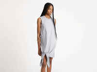 hem knot dress mid grey melange Model Detail 1