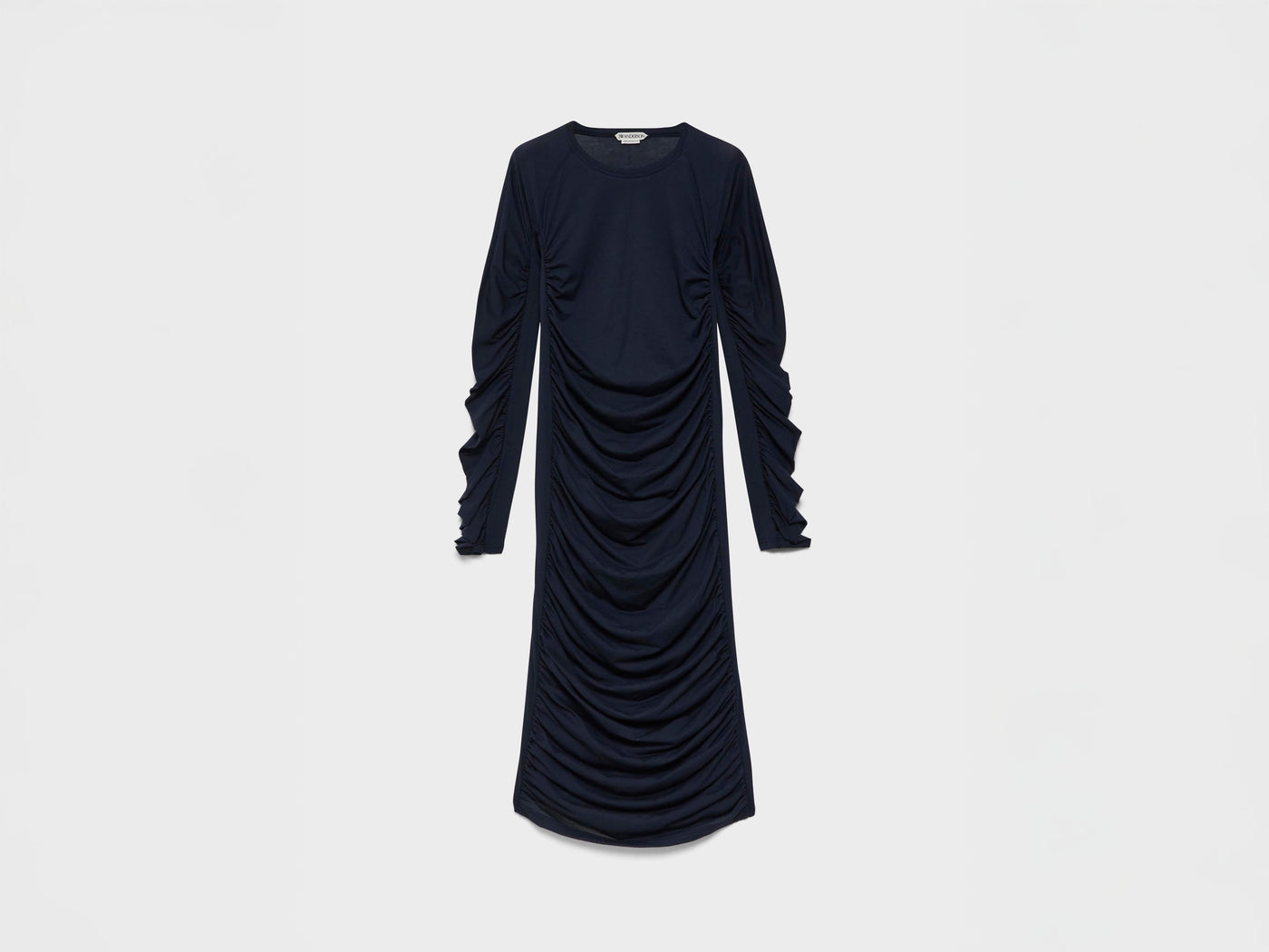 WOMENS RUCHED JERSEY DRESS IN NAVY