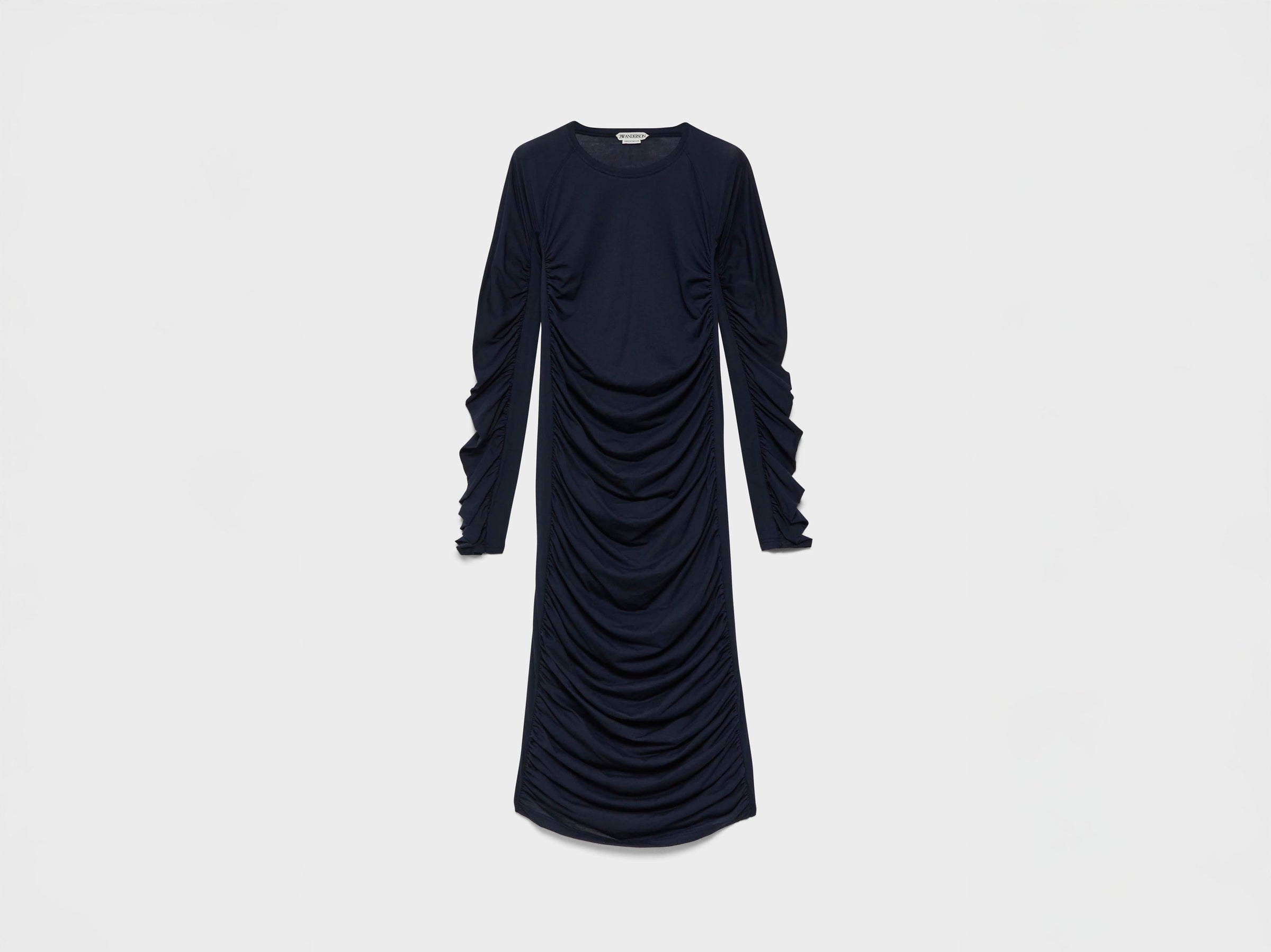 WOMENS RUCHED JERSEY DRESS IN NAVY