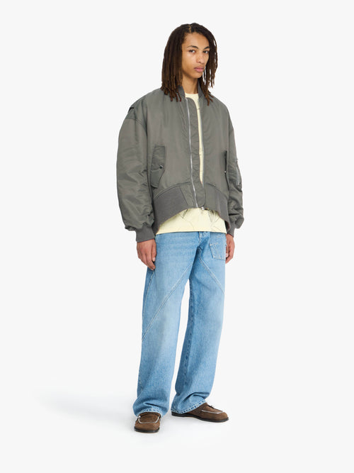 OVERSIZED CURVED HEM BOMBER JACKET